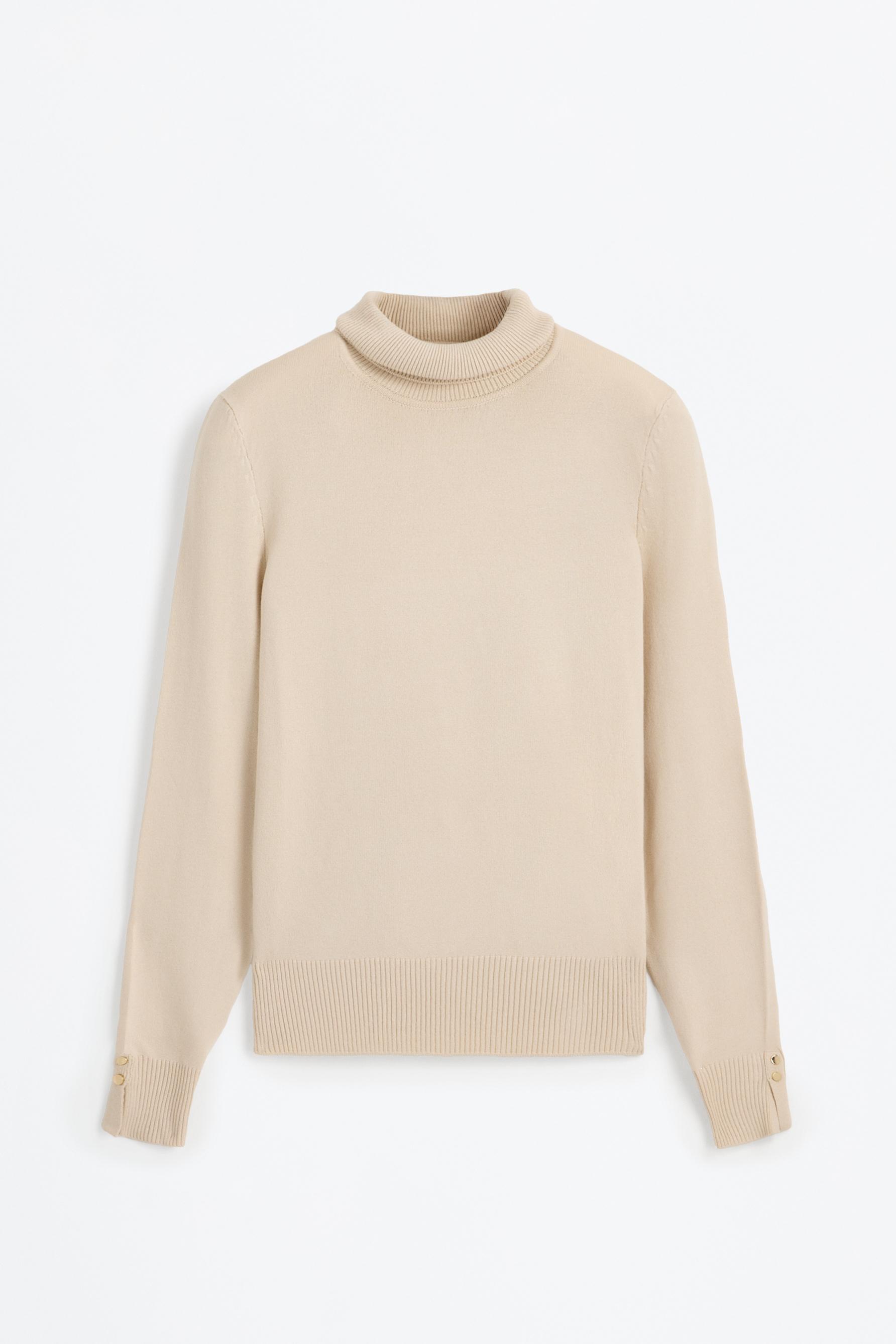 Roll neck sweater — BEIGE MARL