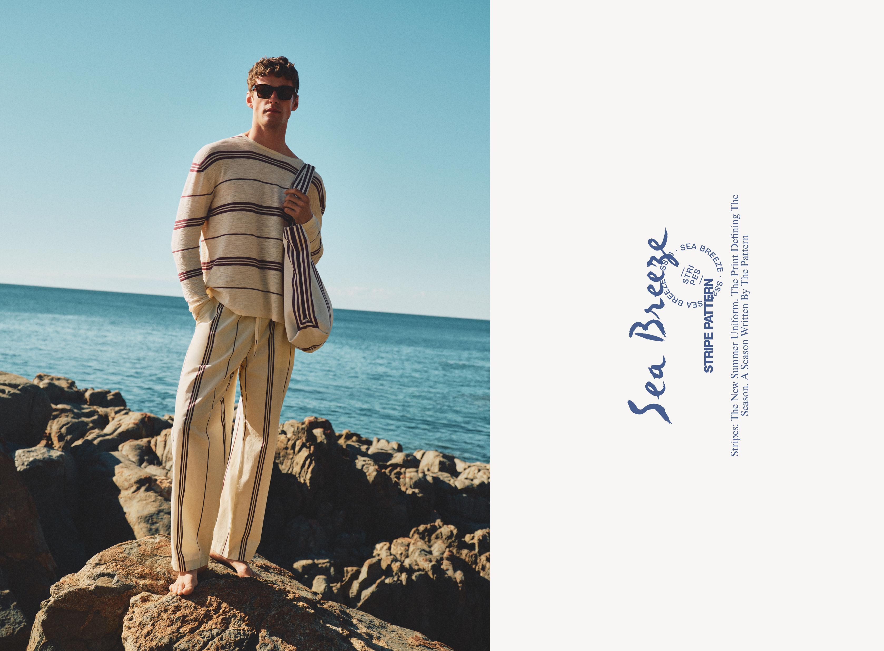 Men's | Beige stripe joggers — OFF WHITE