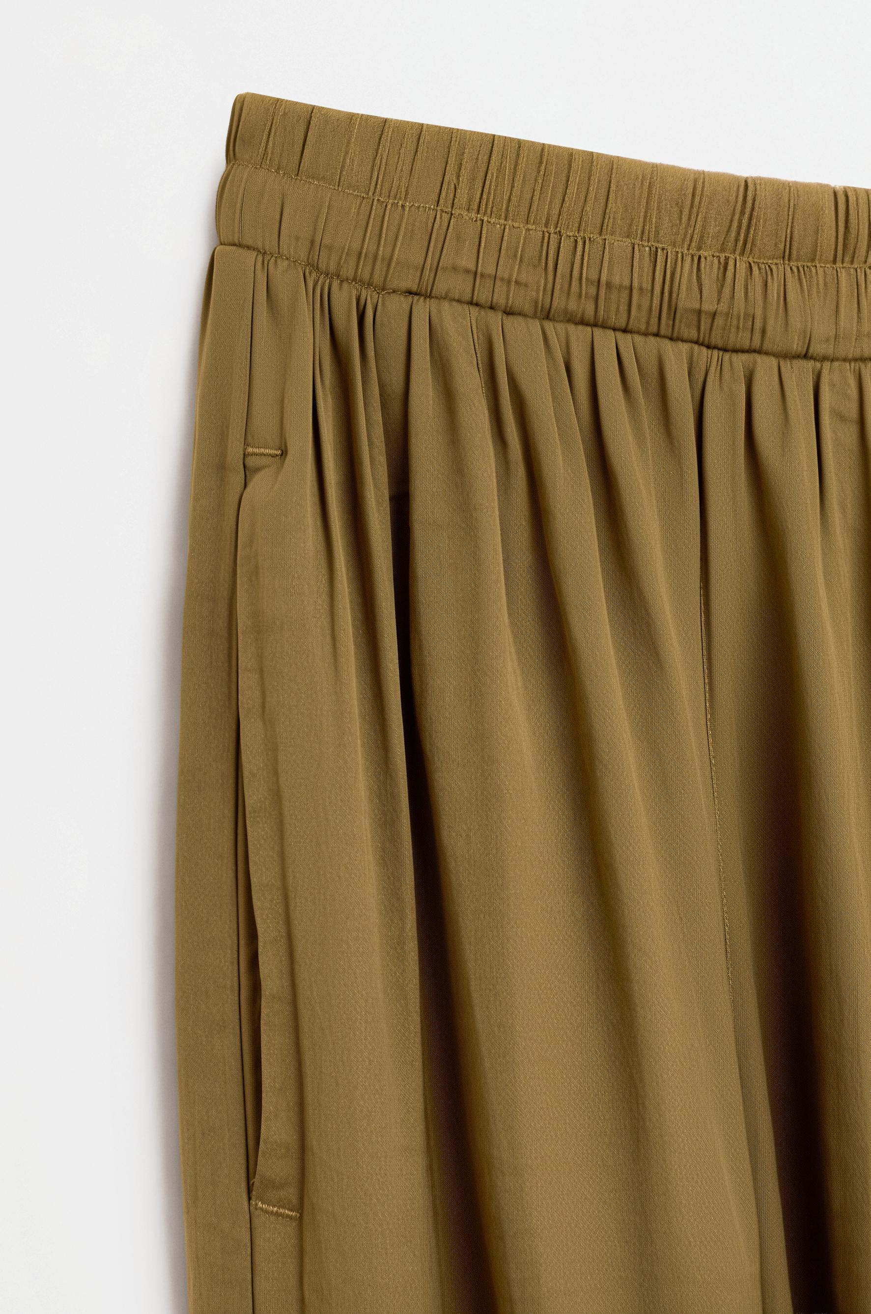 Satin sarouel trousers — KHAKI