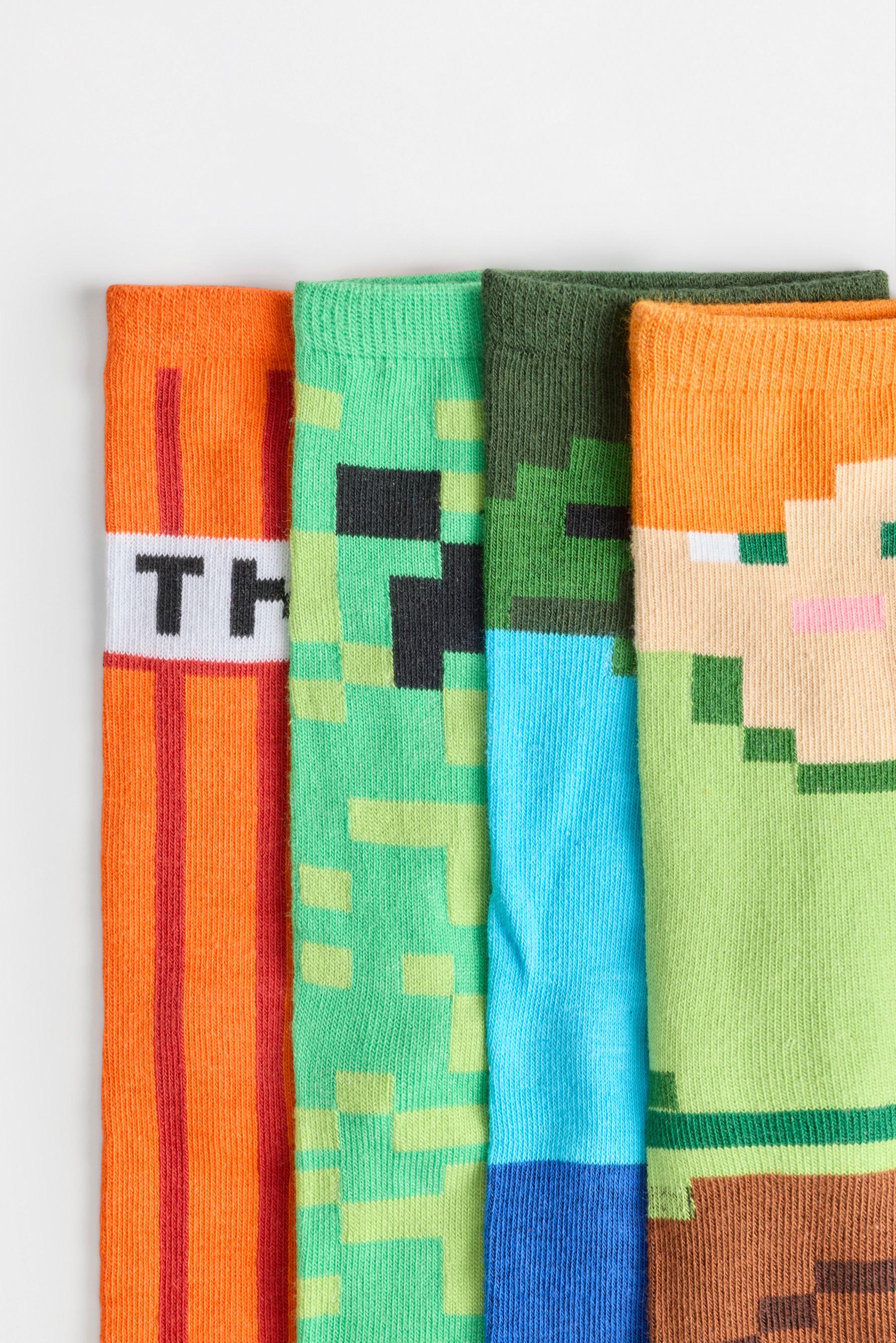 Minecraft long socks (4-pack) — ELECTRIC BLUE