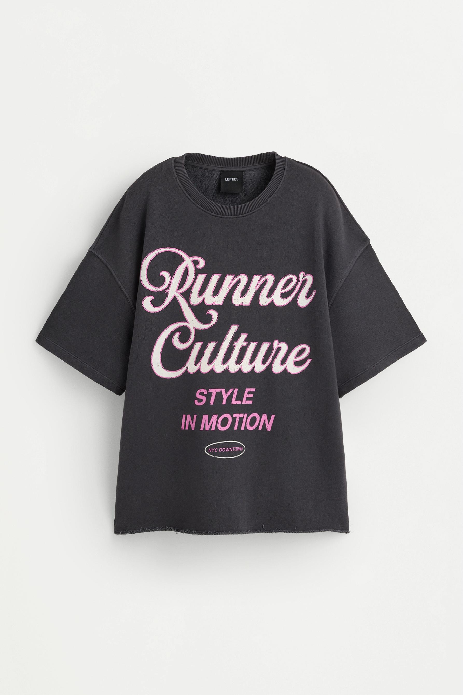 Printed short sleeve sweatshirt — ANTHRACITE GREY