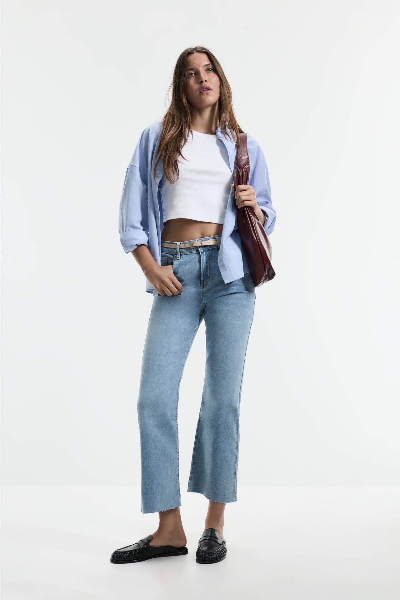 Mini bell bottom jeans — SKY BLUE MARL