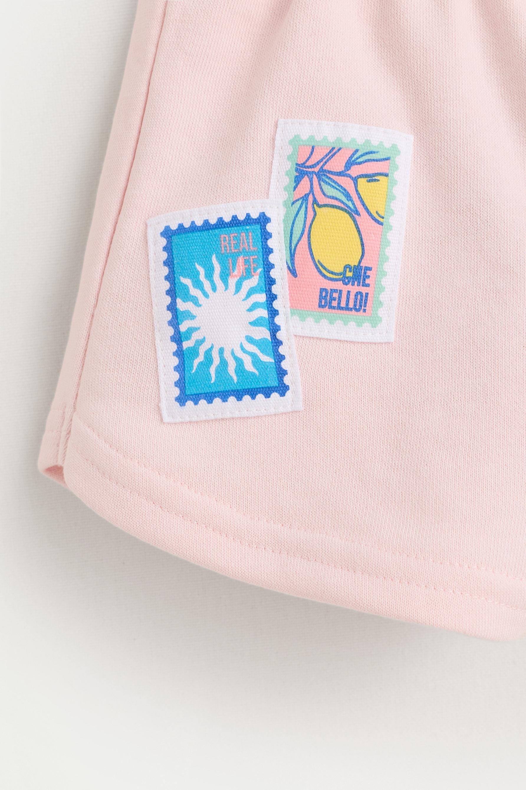 Patch shorts — PALE PINK