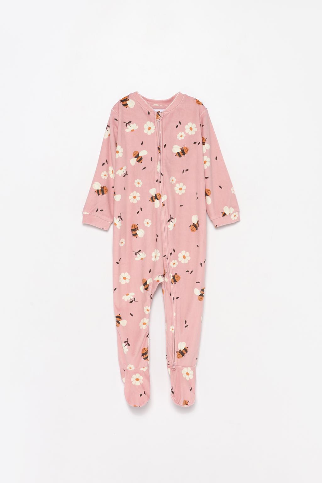 Velvety bee sleepsuit