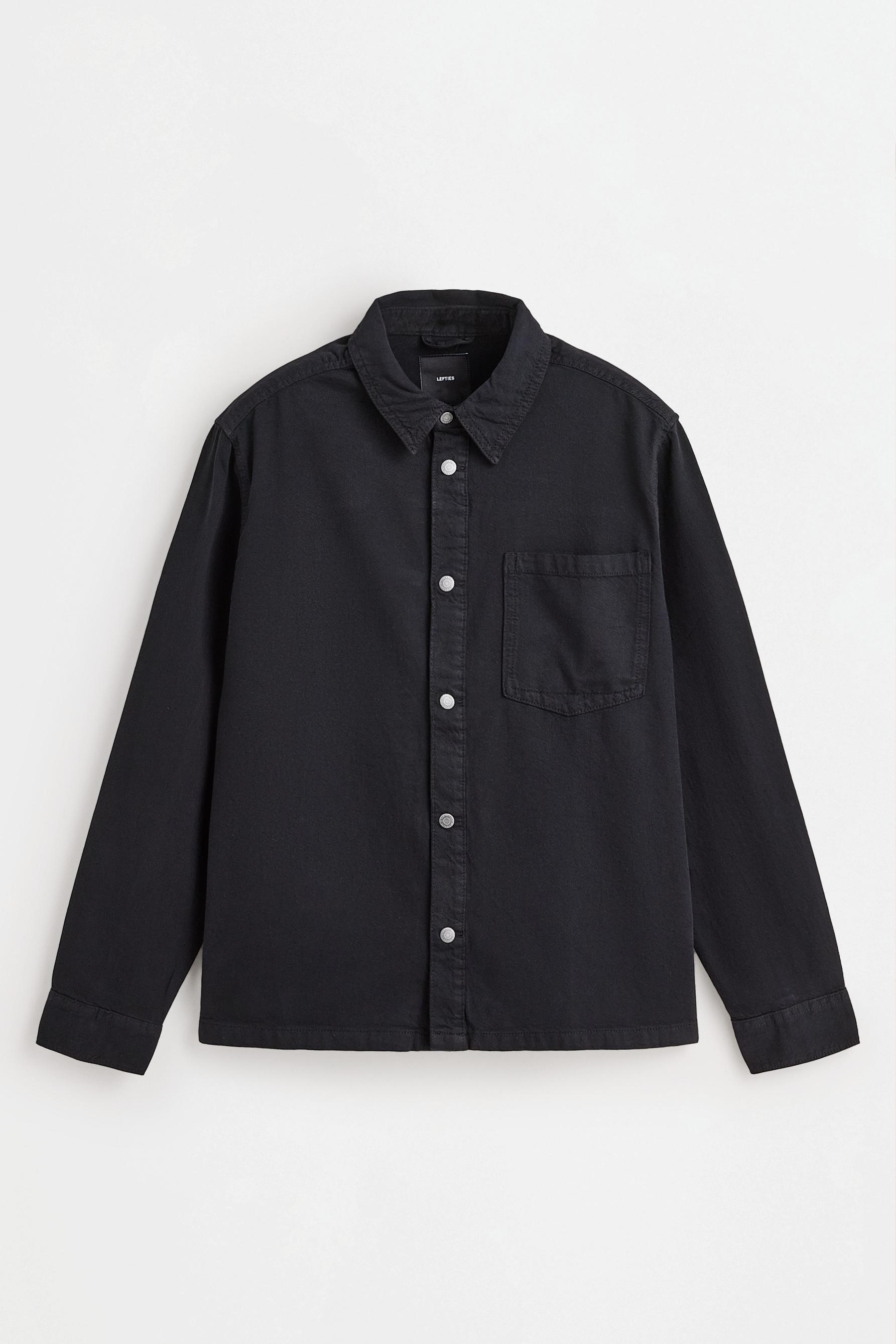 Lightweight denim overshirt — BLACK