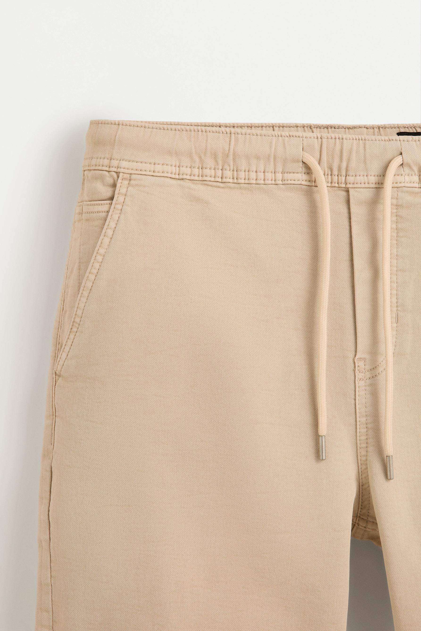 Denim jogger Bermuda shorts — MEDIUM BEIGE