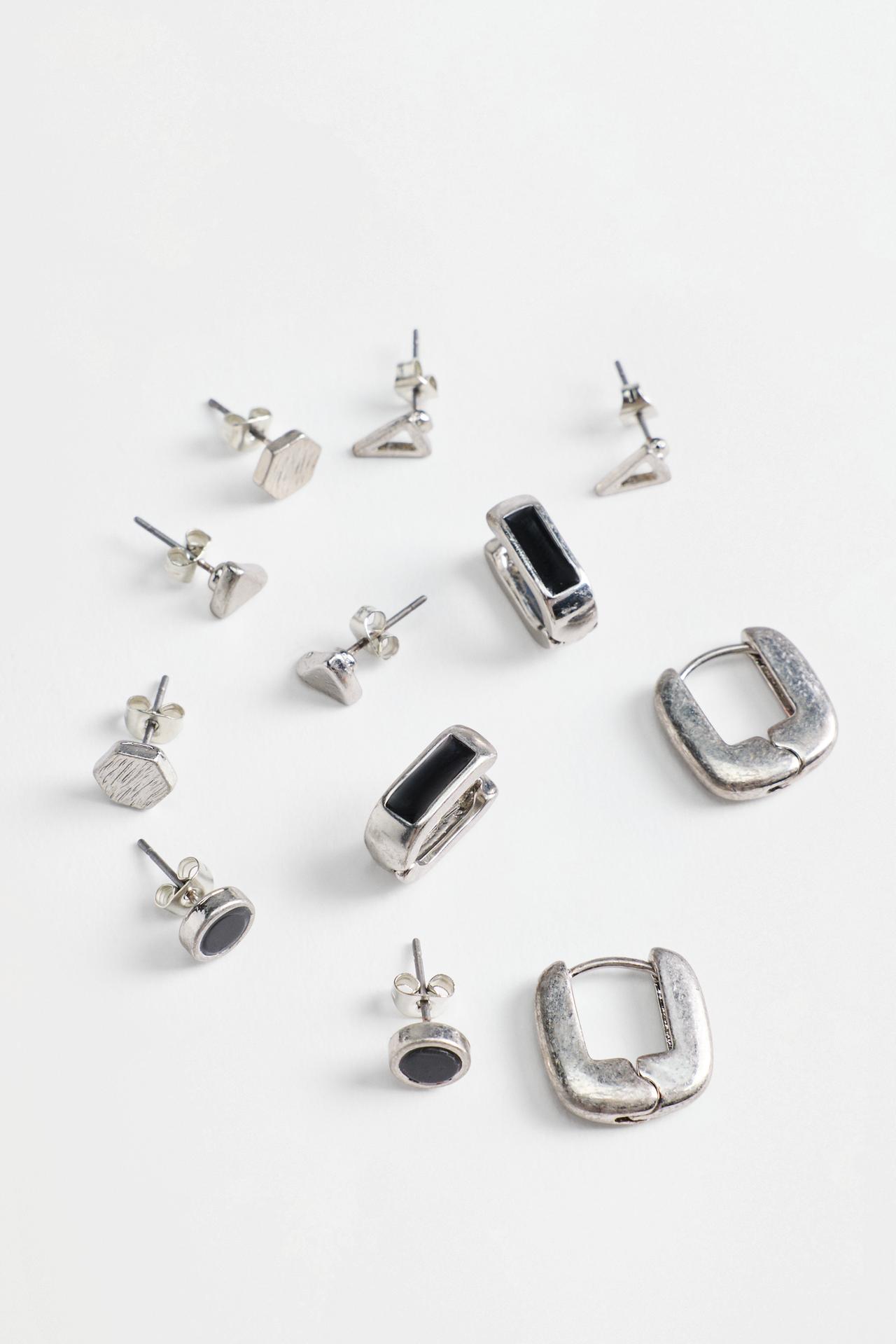 Mismatched earrings (Set of 6) — BLACK