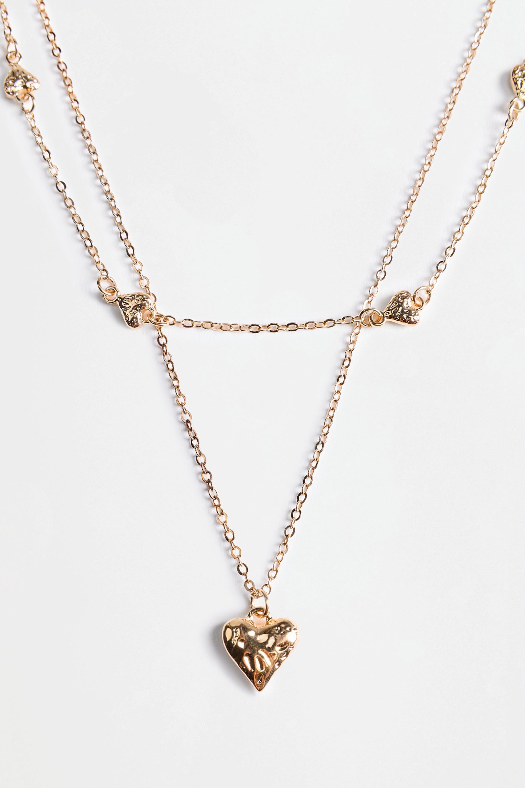 Multi-layer heart necklace — GOLD