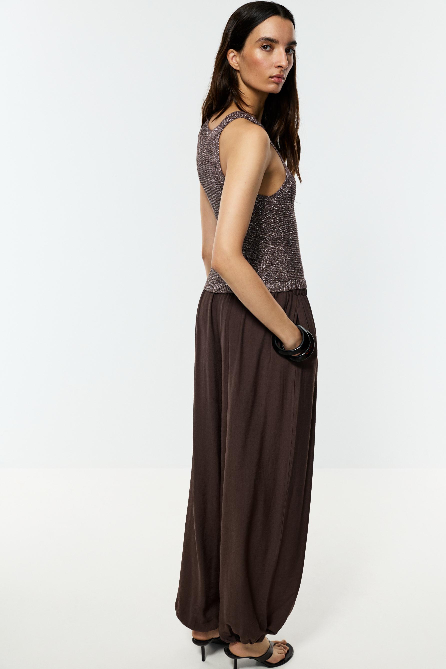 Metallic halter top — BROWN