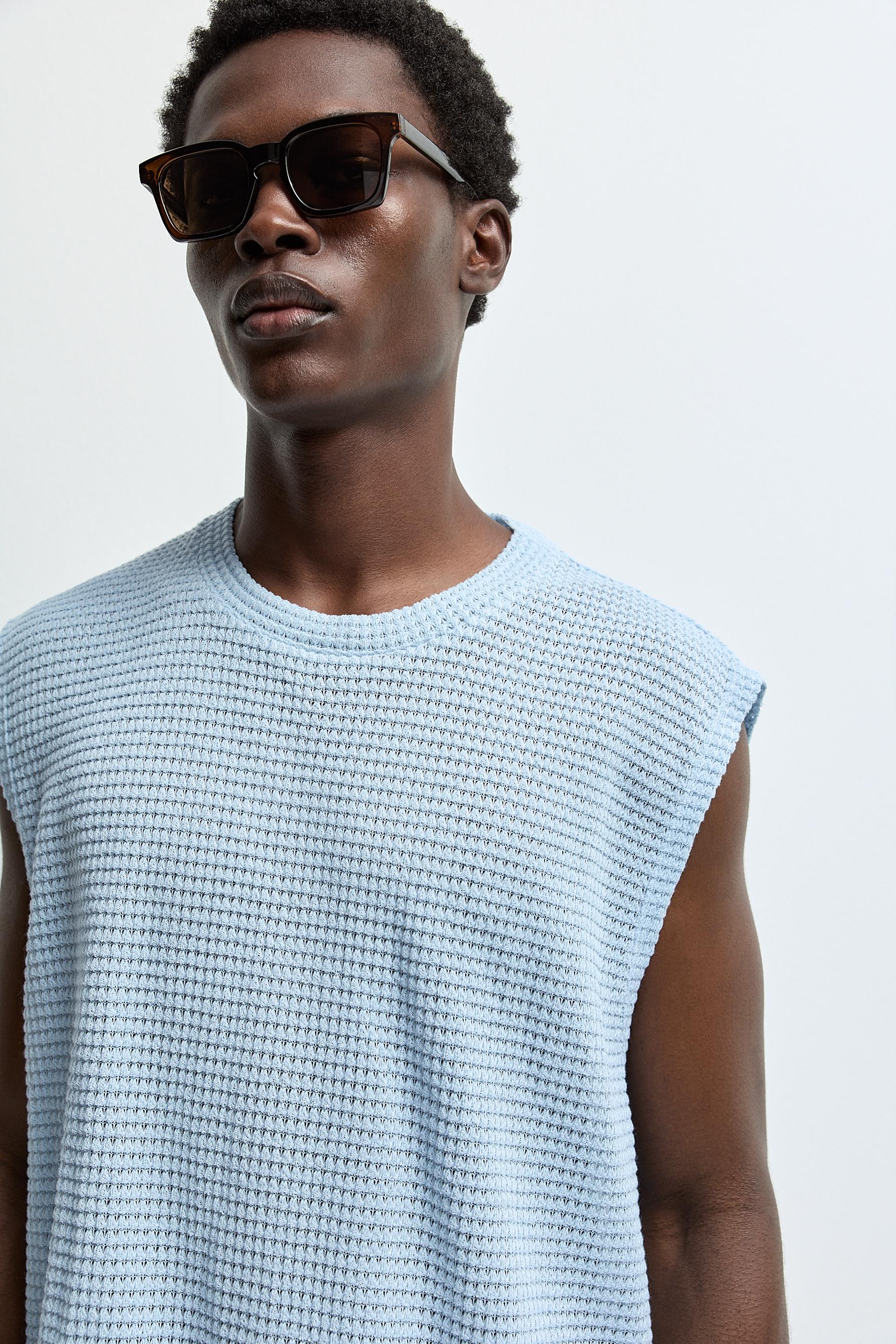 Bias Cut Tank Top — PALE BLUE