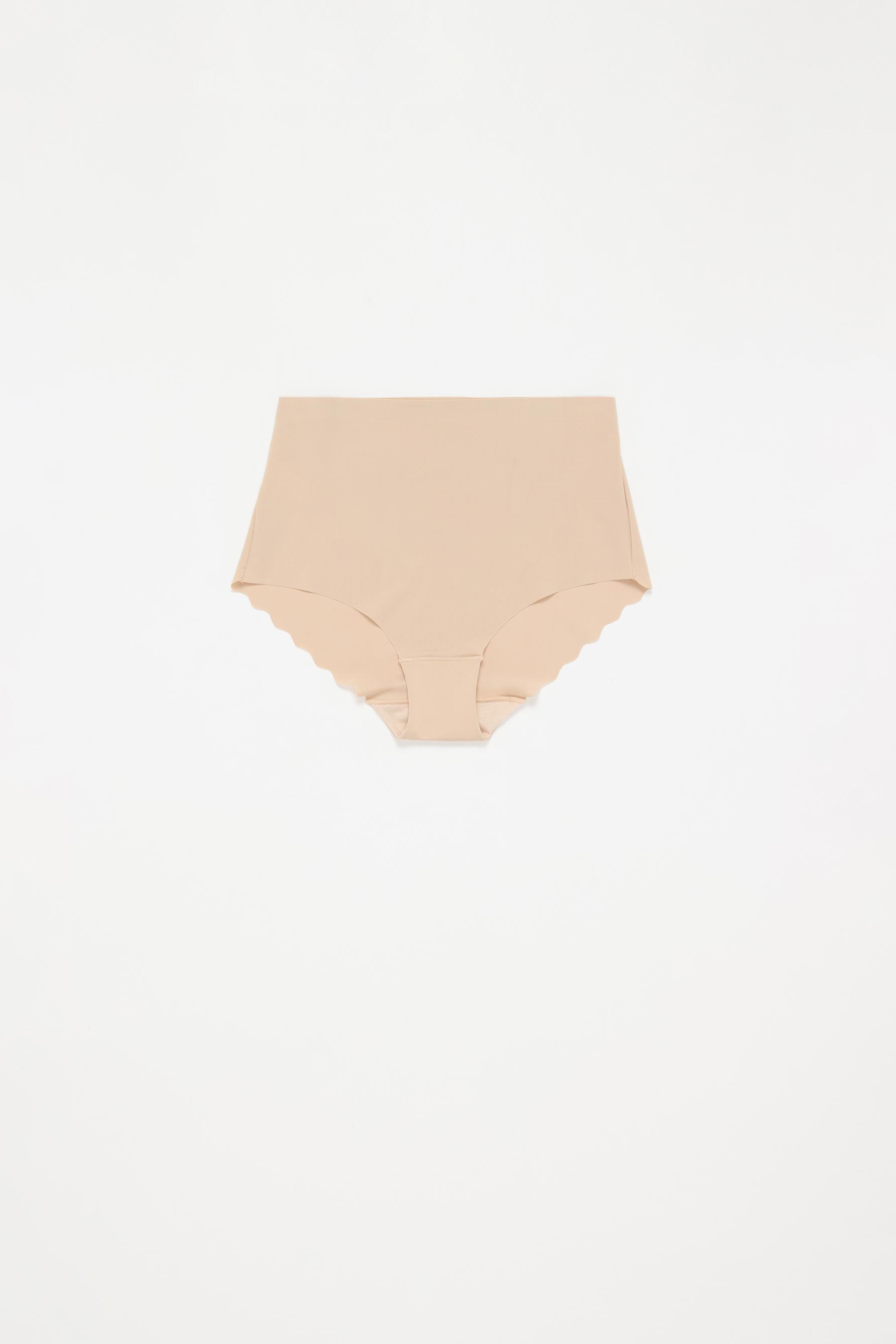 Microfibre shapewear high-waist briefs — ECRU