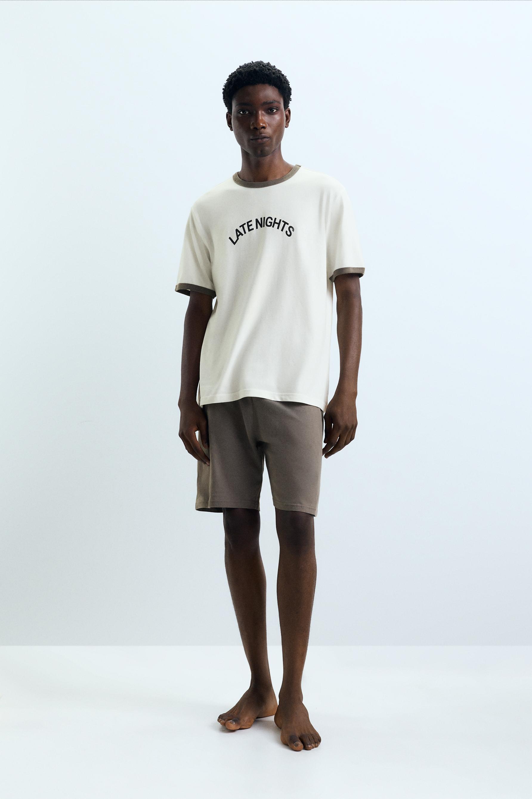 Pijama corto contraste