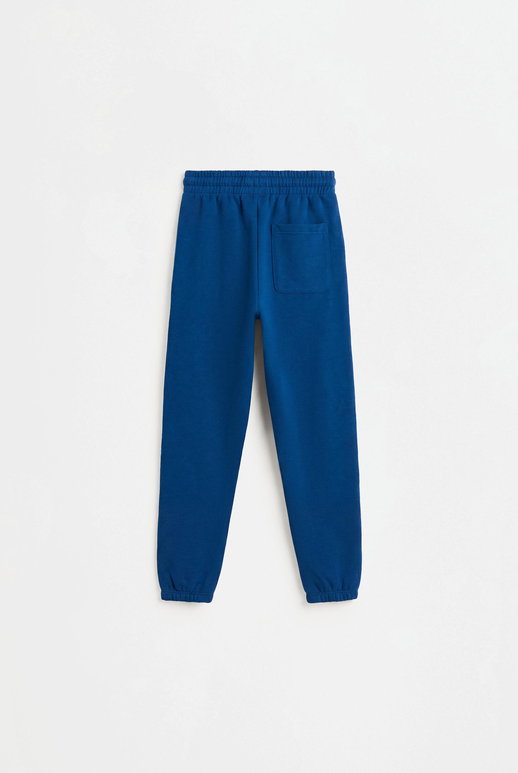 Solid plush trousers — DARK BLUE