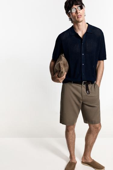 Cutwork knit polo shirt — NAVY 5
