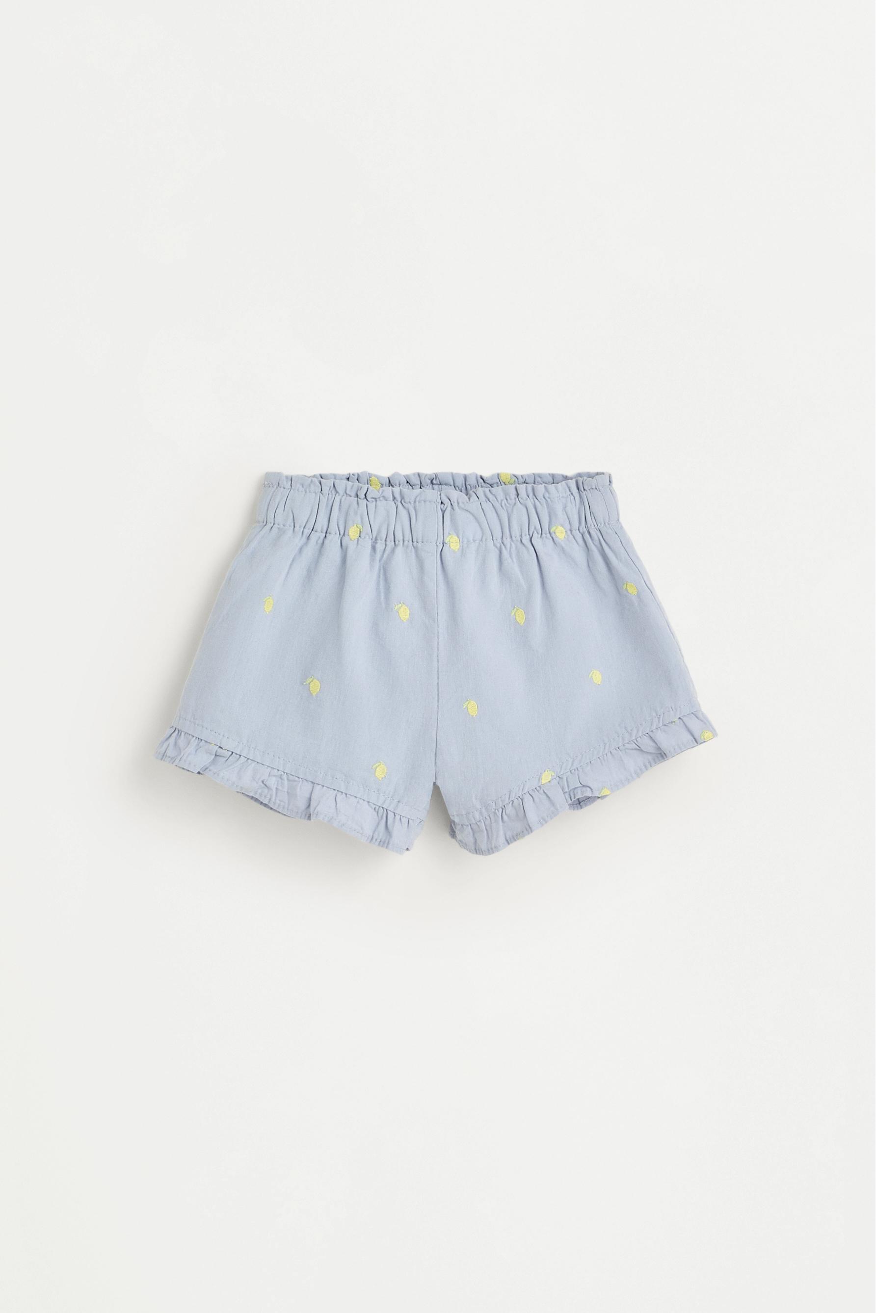 Cherry embroidered blouse and shorts co-ord — LAVENDER BLUE