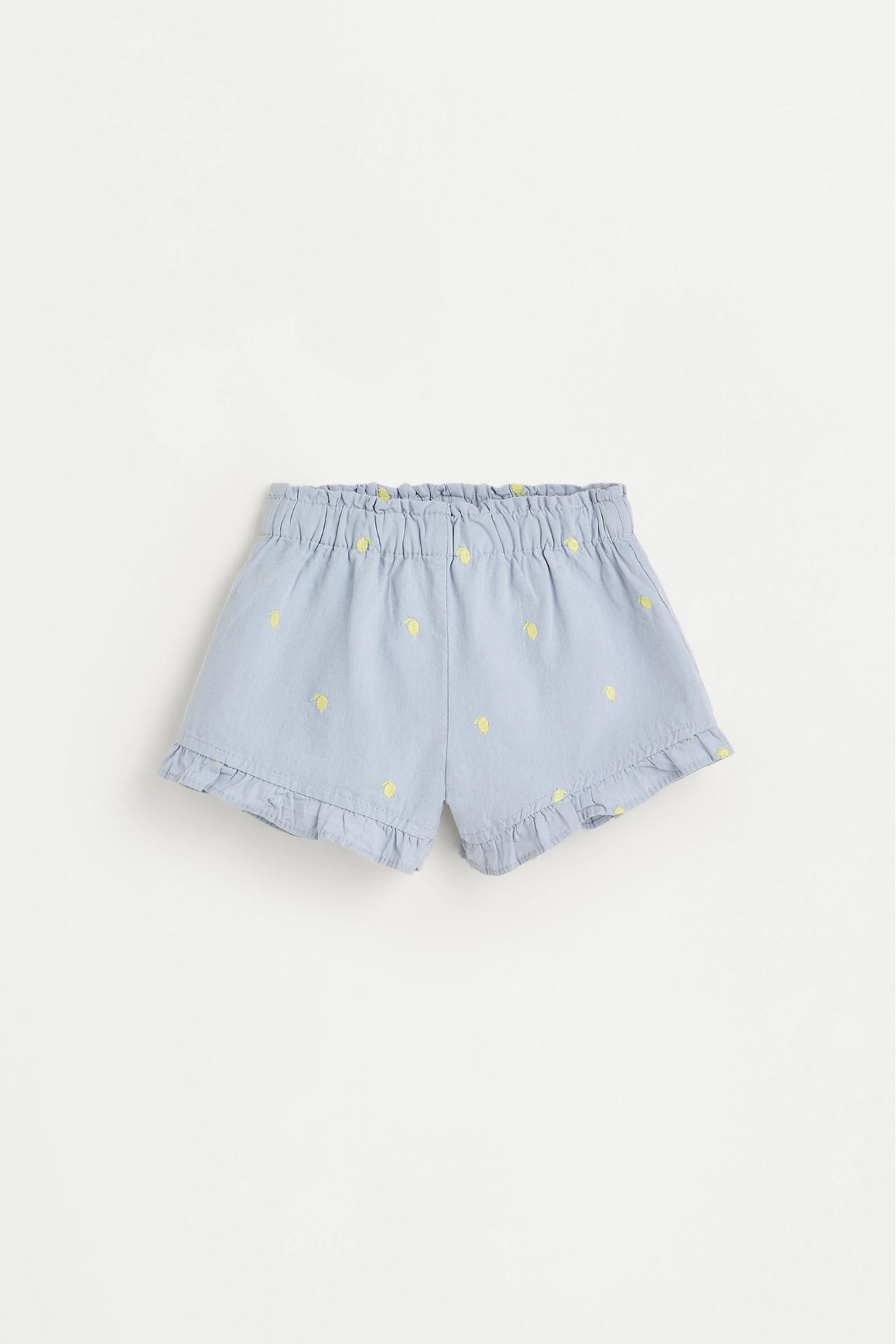 Cherry embroidered blouse and shorts co-ord — LAVENDER BLUE