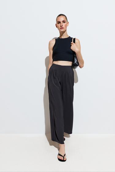 Pleated wide-leg trousers — ANTHRACITE GREY 5
