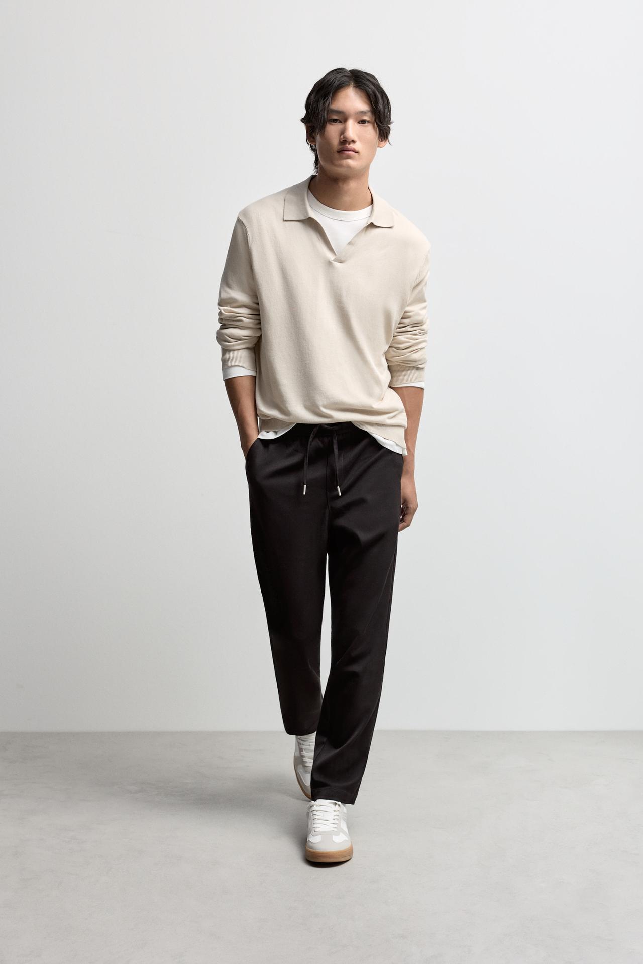 Slim fit tailored joggers — BLACK