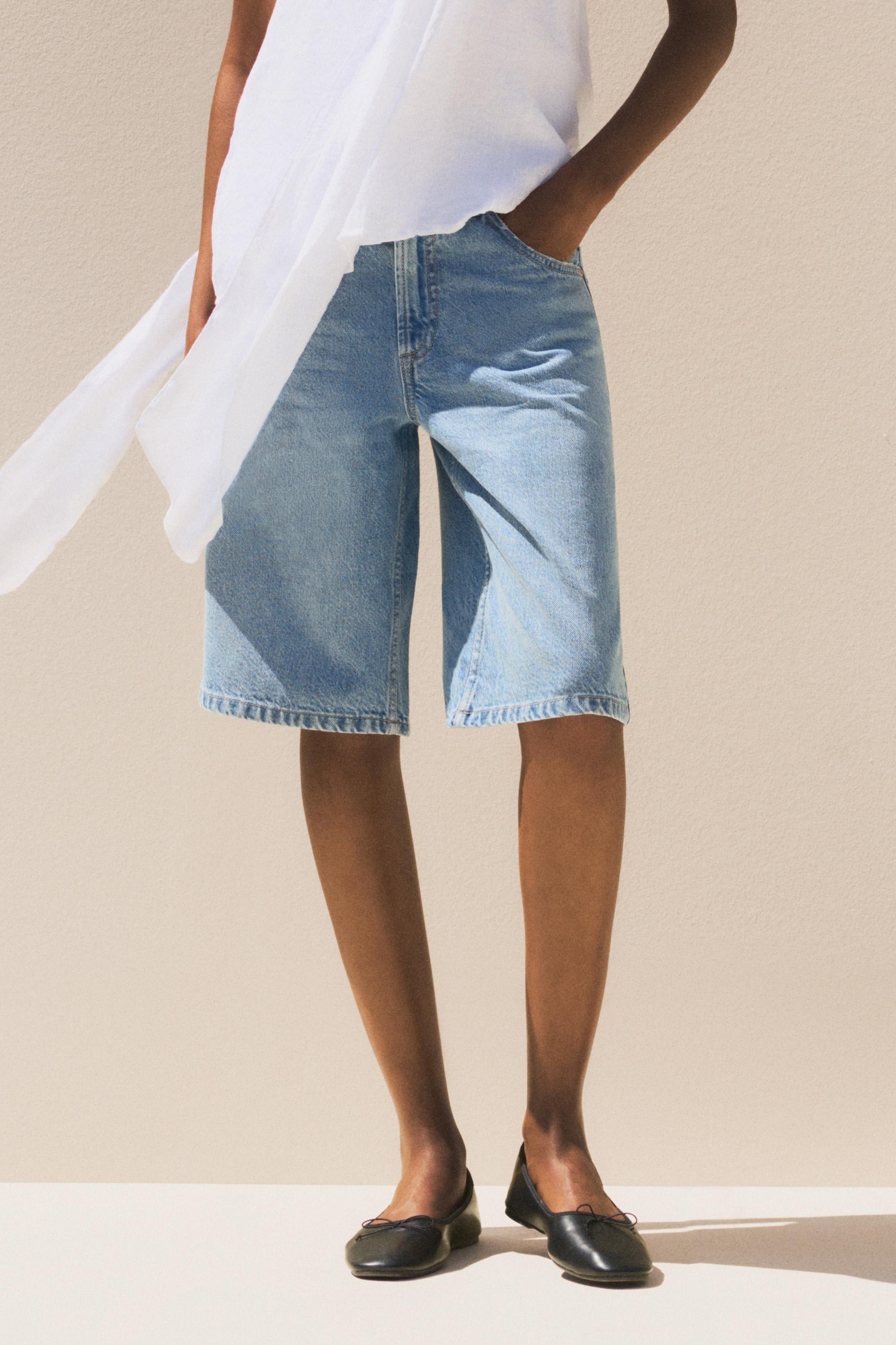Denim Bermuda shorts — PALE INDIGO