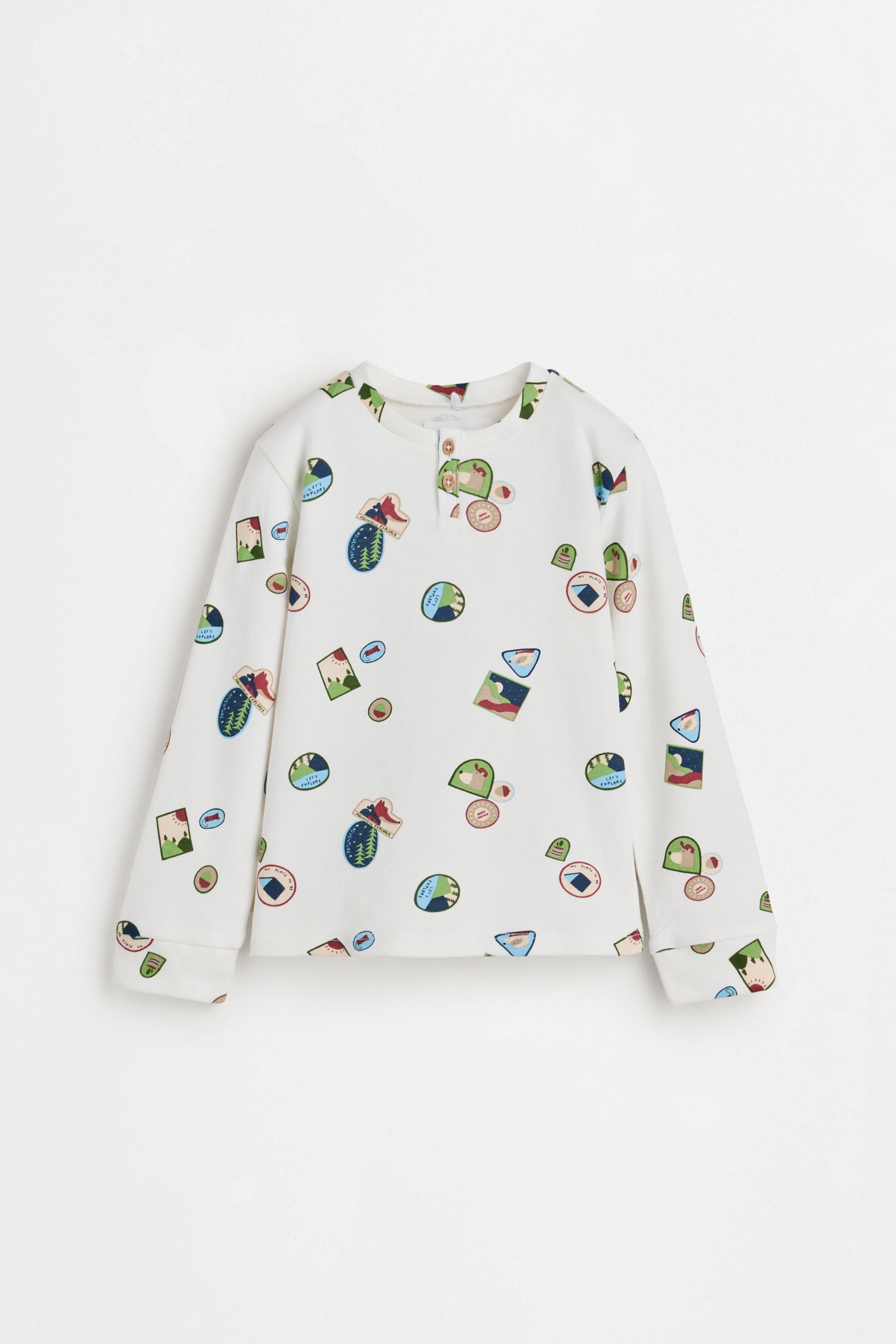 Long printed pyjamas — ECRU