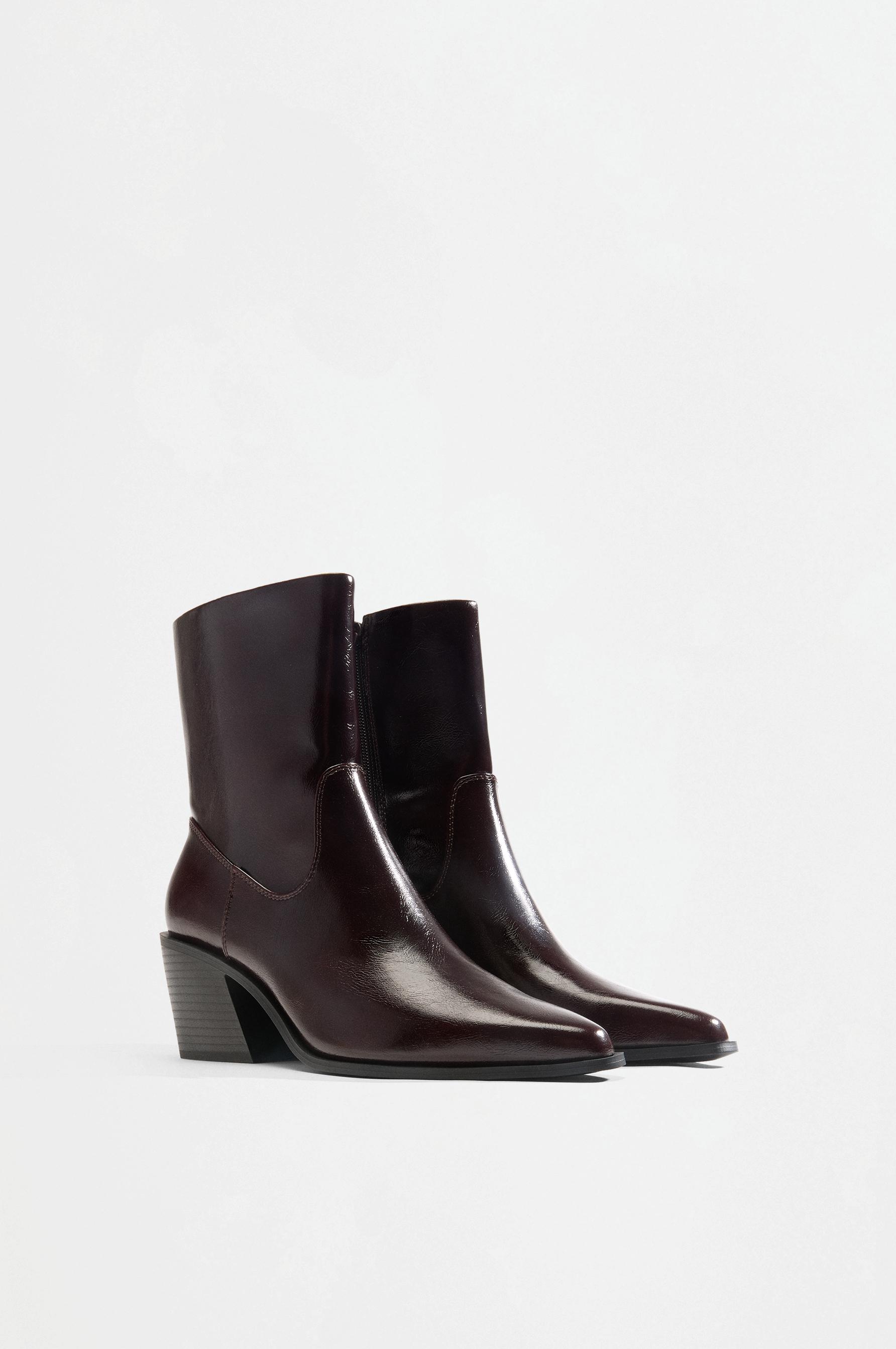 style ankle boots — BURGUNDY