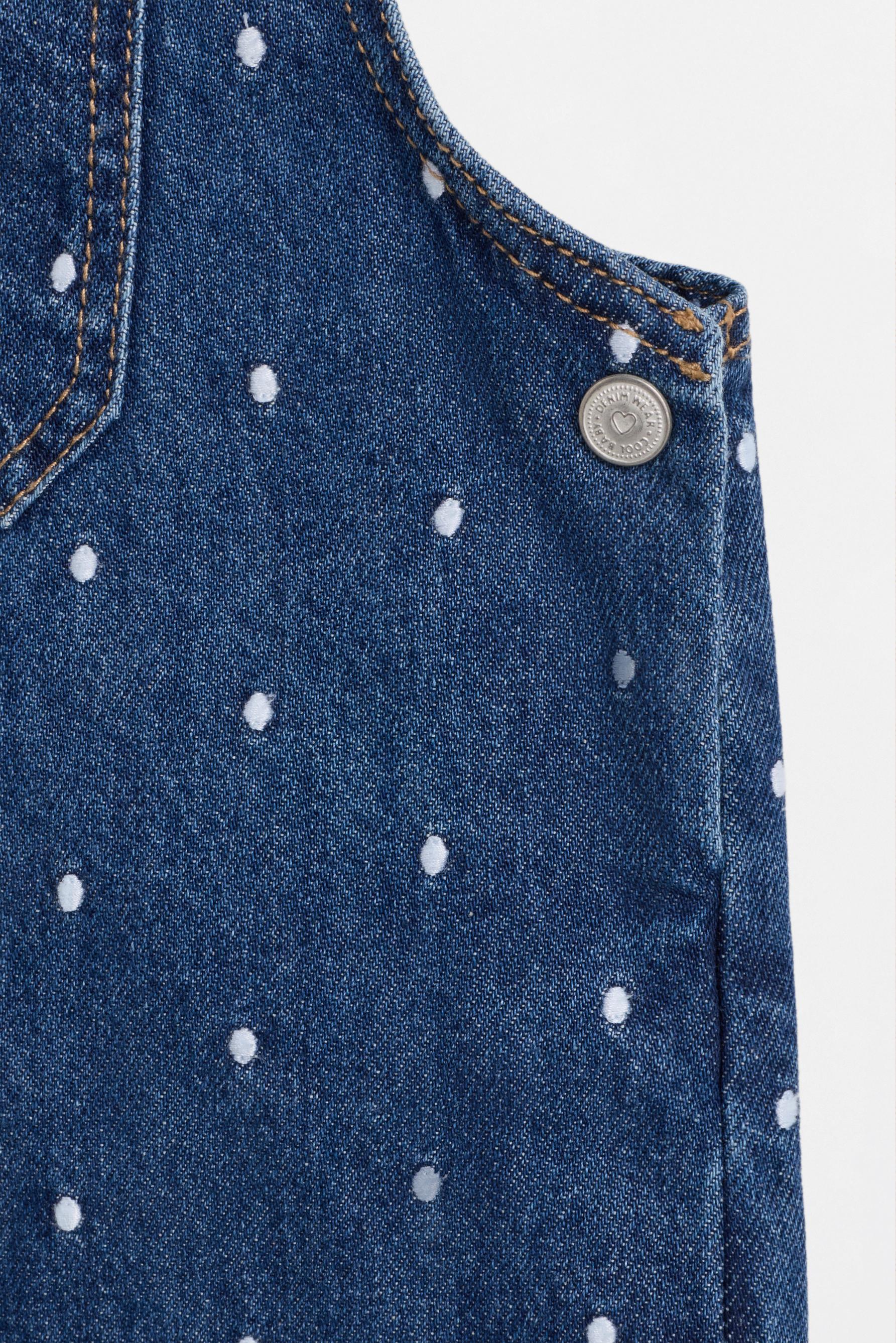Embroidered denim dungarees — DARK BLUE