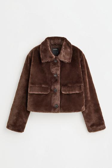 Faux fur jacket — DARK BROWN 6