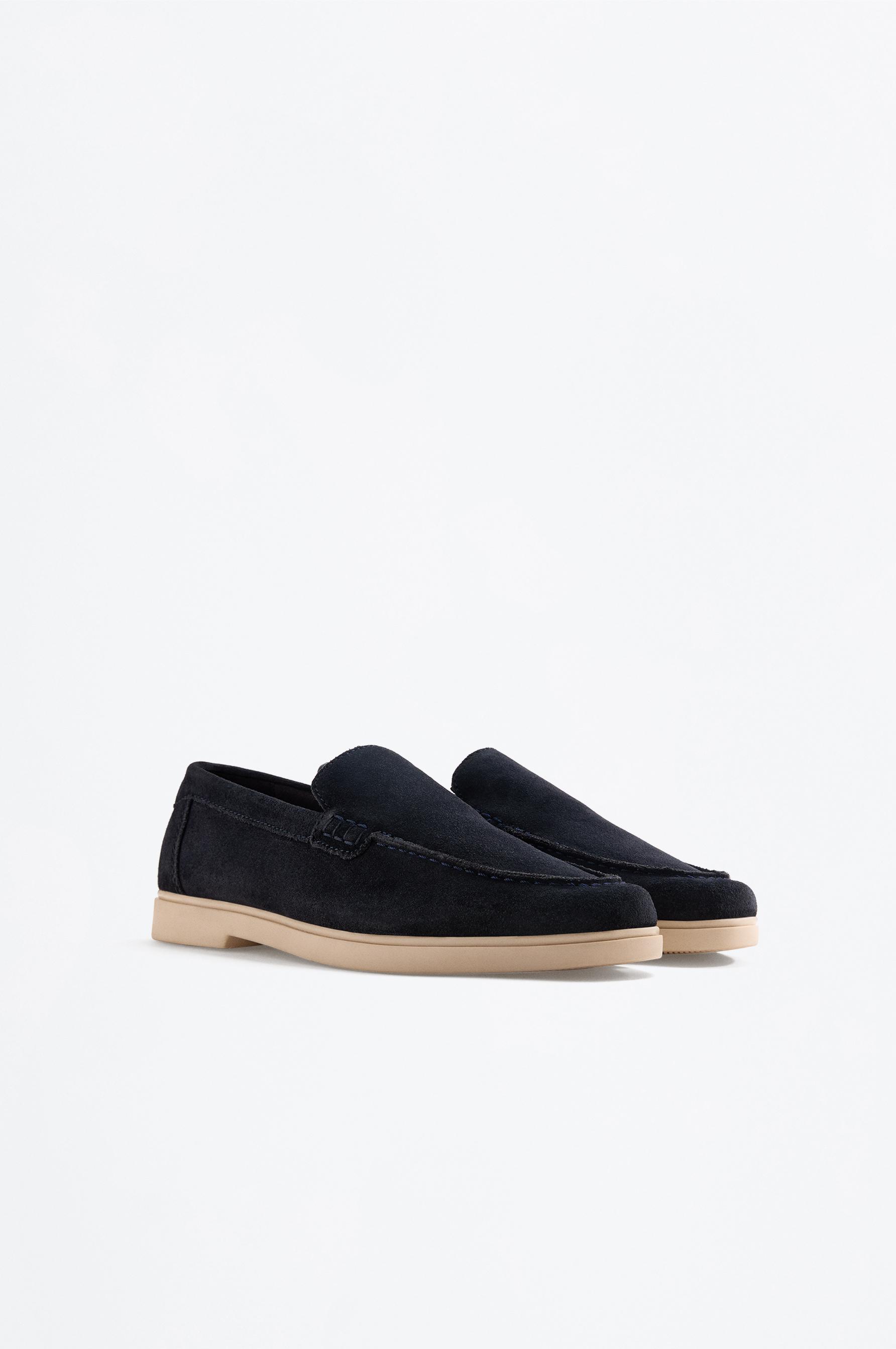 Casual leather loafers — NAVY BLUE