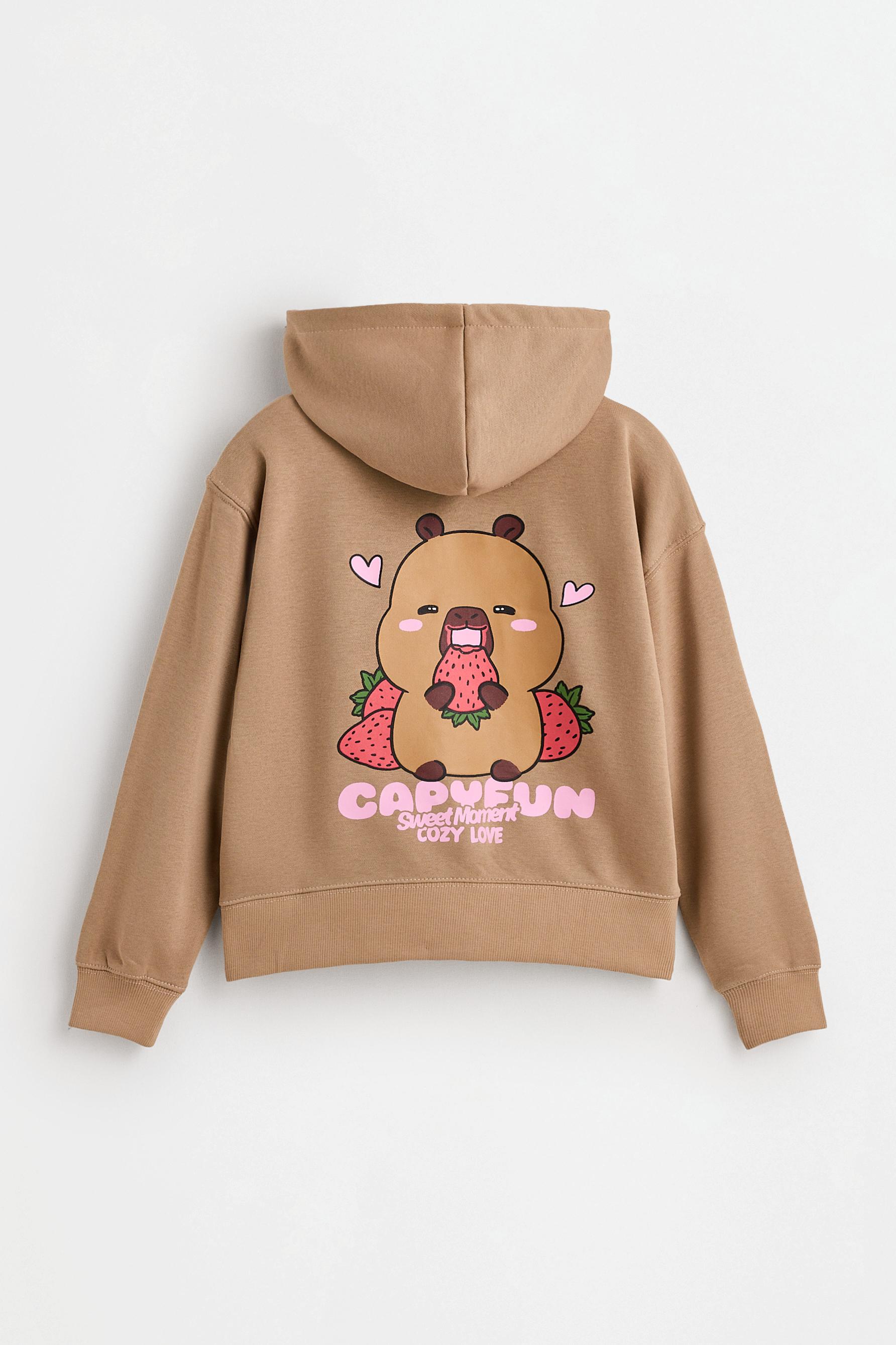 Capybara CAPYFUN© Zip-Up Hoodie — SAND MARL