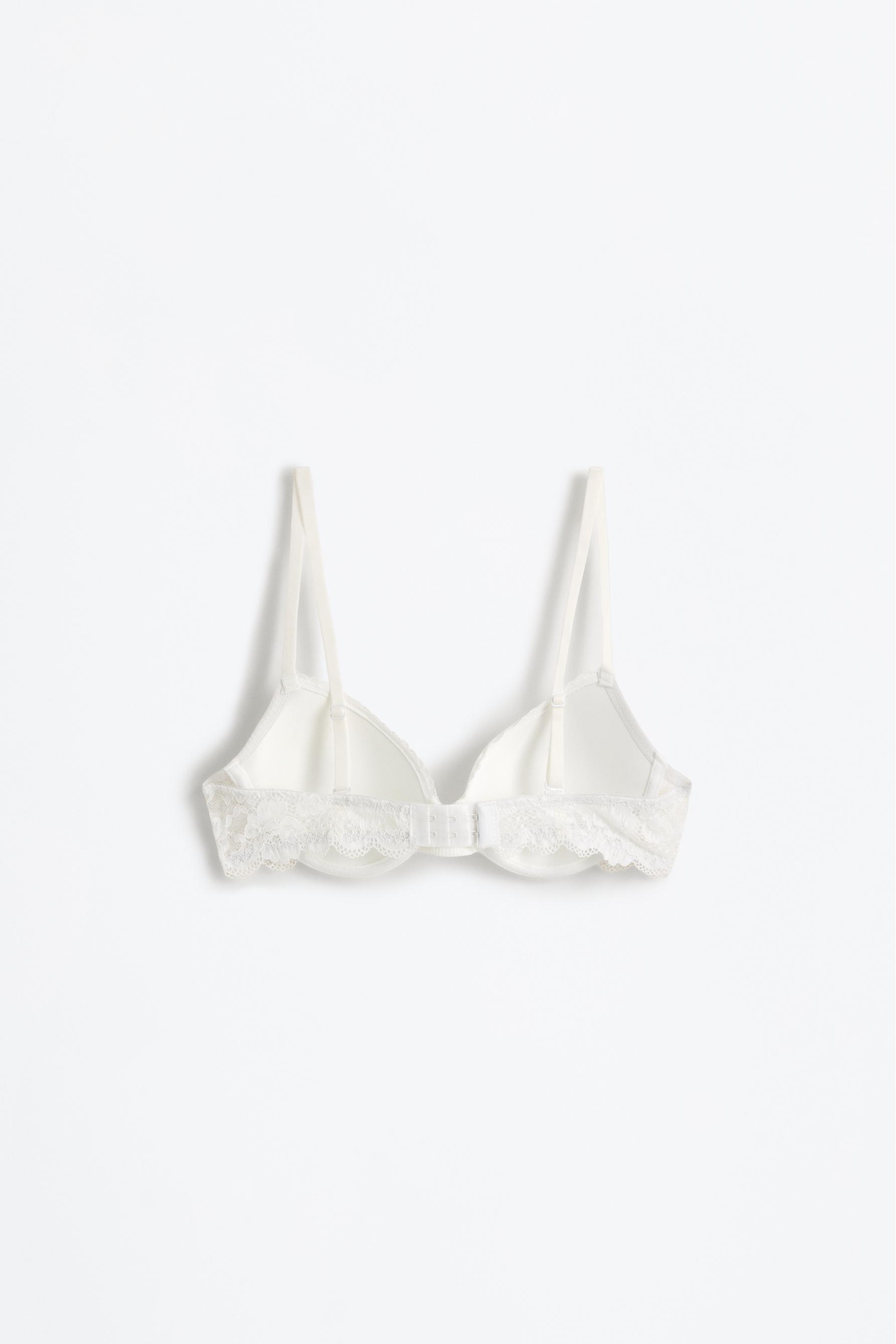 Pack of 2 classic ribbed bras - lace — WHITE