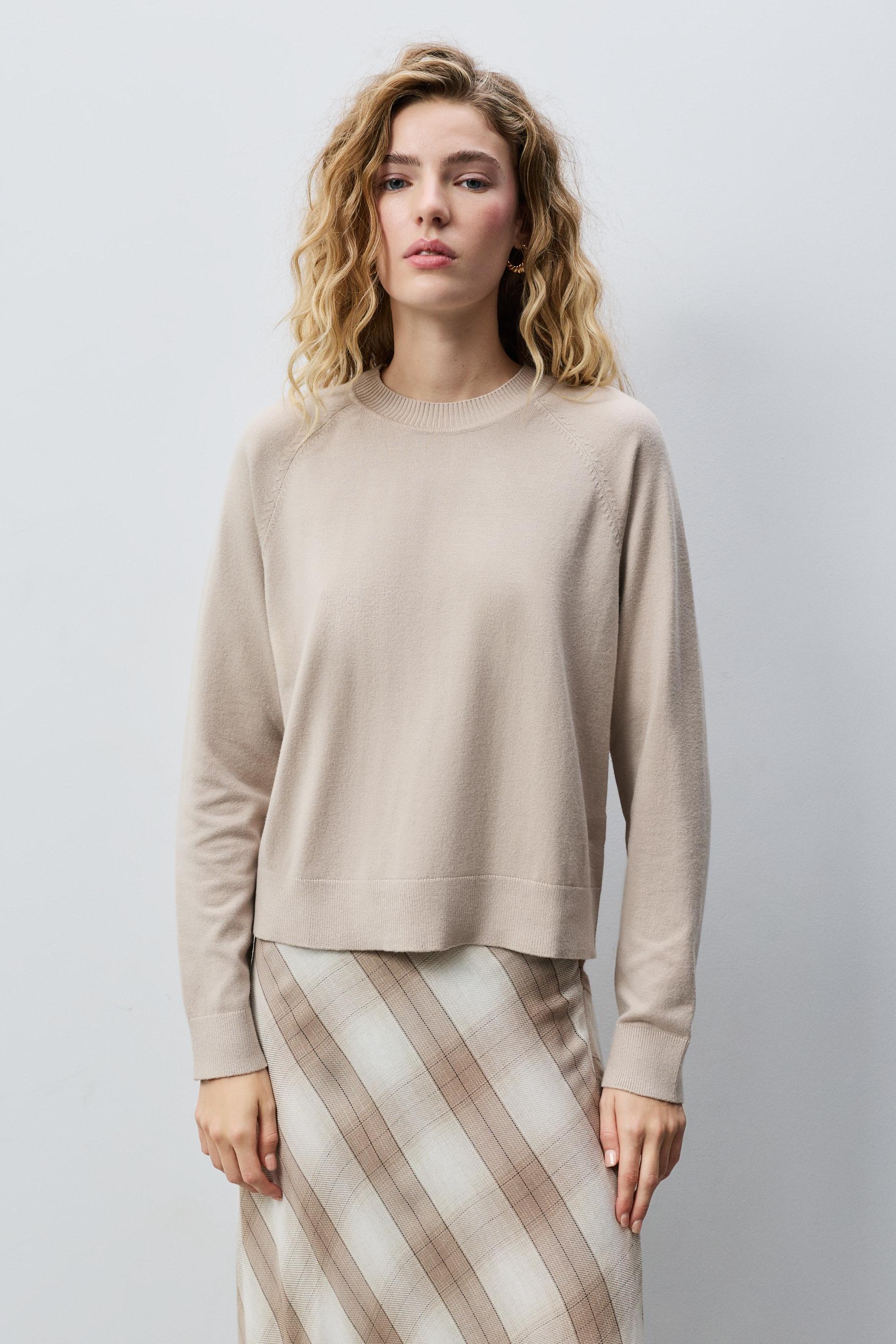 Round neck sweater — SAND MARL