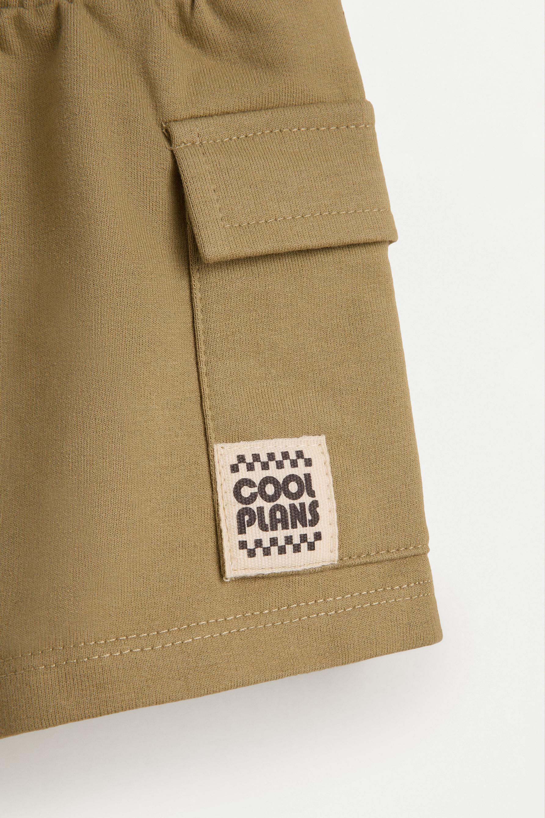 Plush cargo Bermuda shorts — KHAKI