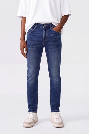 Faded skinny jeans — DARK BLUE 1