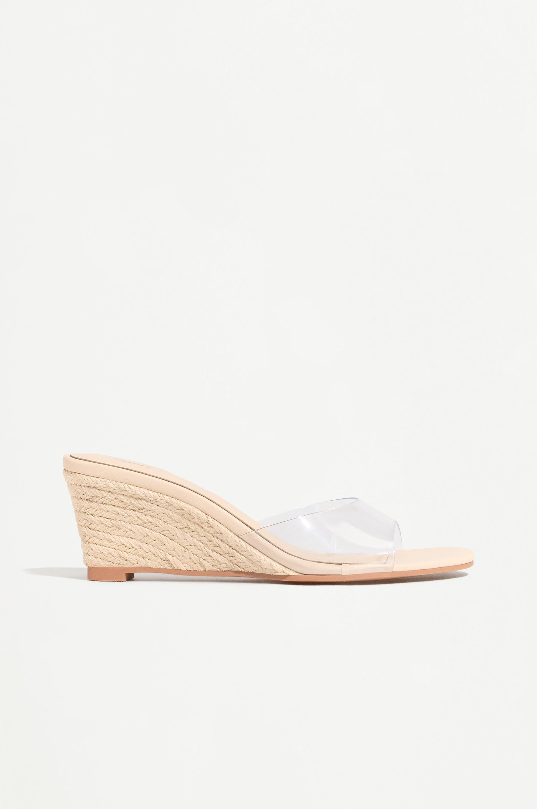 Jute wedge sandal — TRANSPARENT