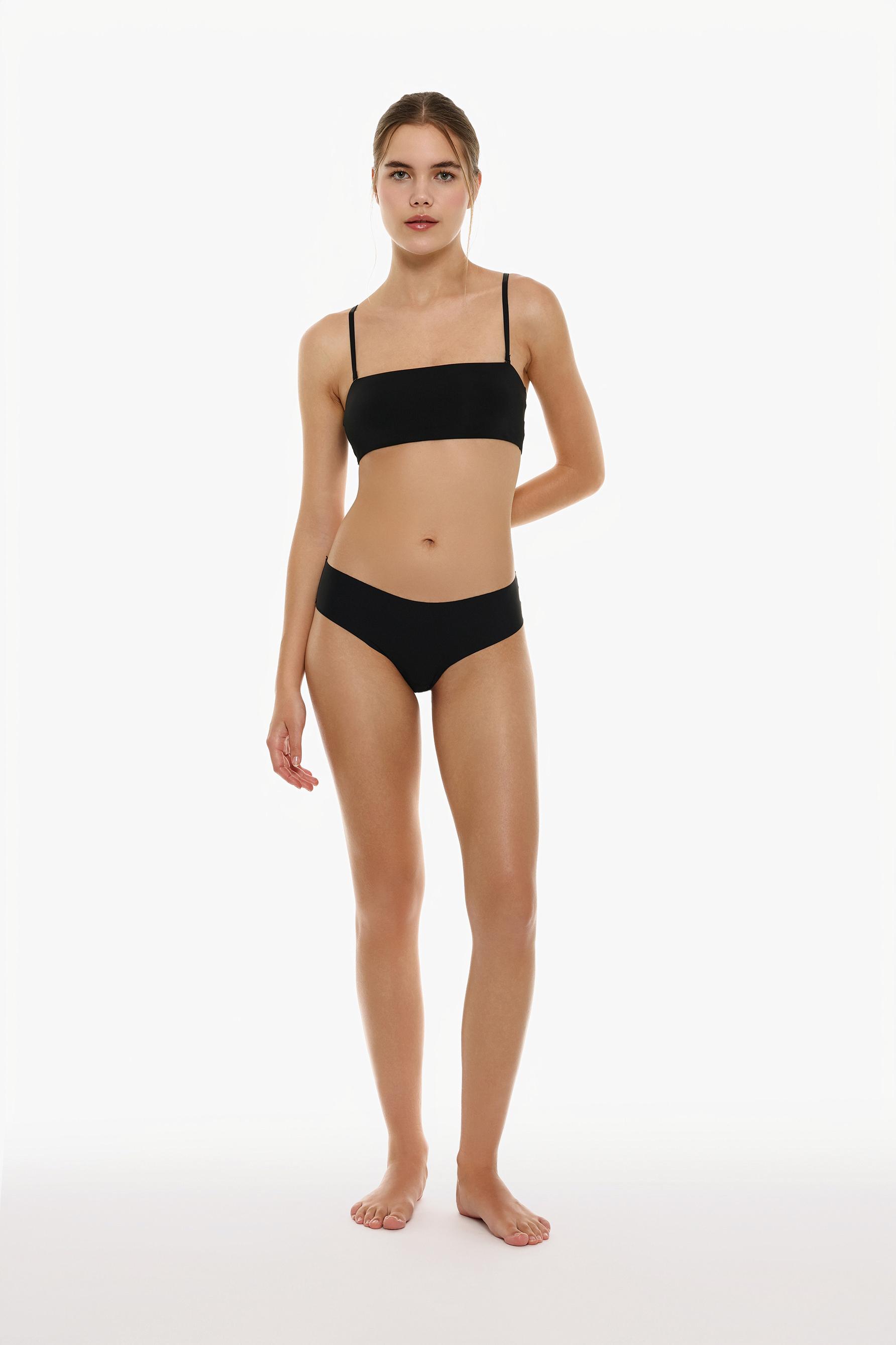 Microfibre multi-way bandeau bra — BLACK
