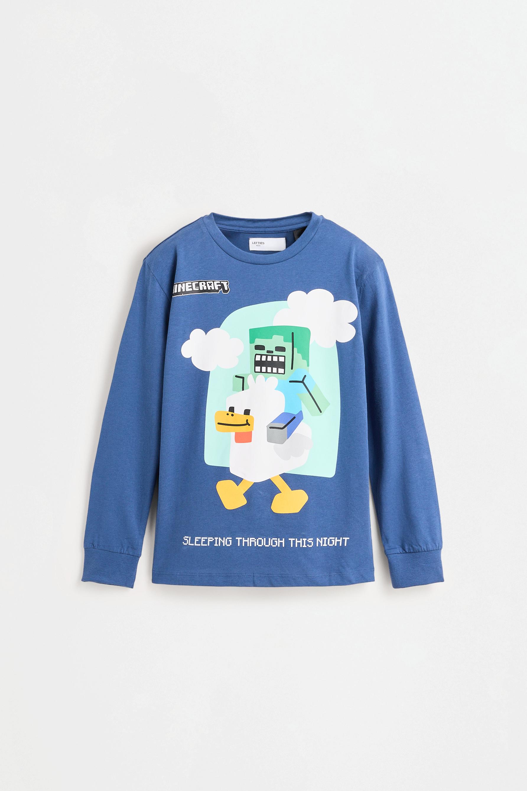 Minecraft long pyjamas with eye mask — BLUE
