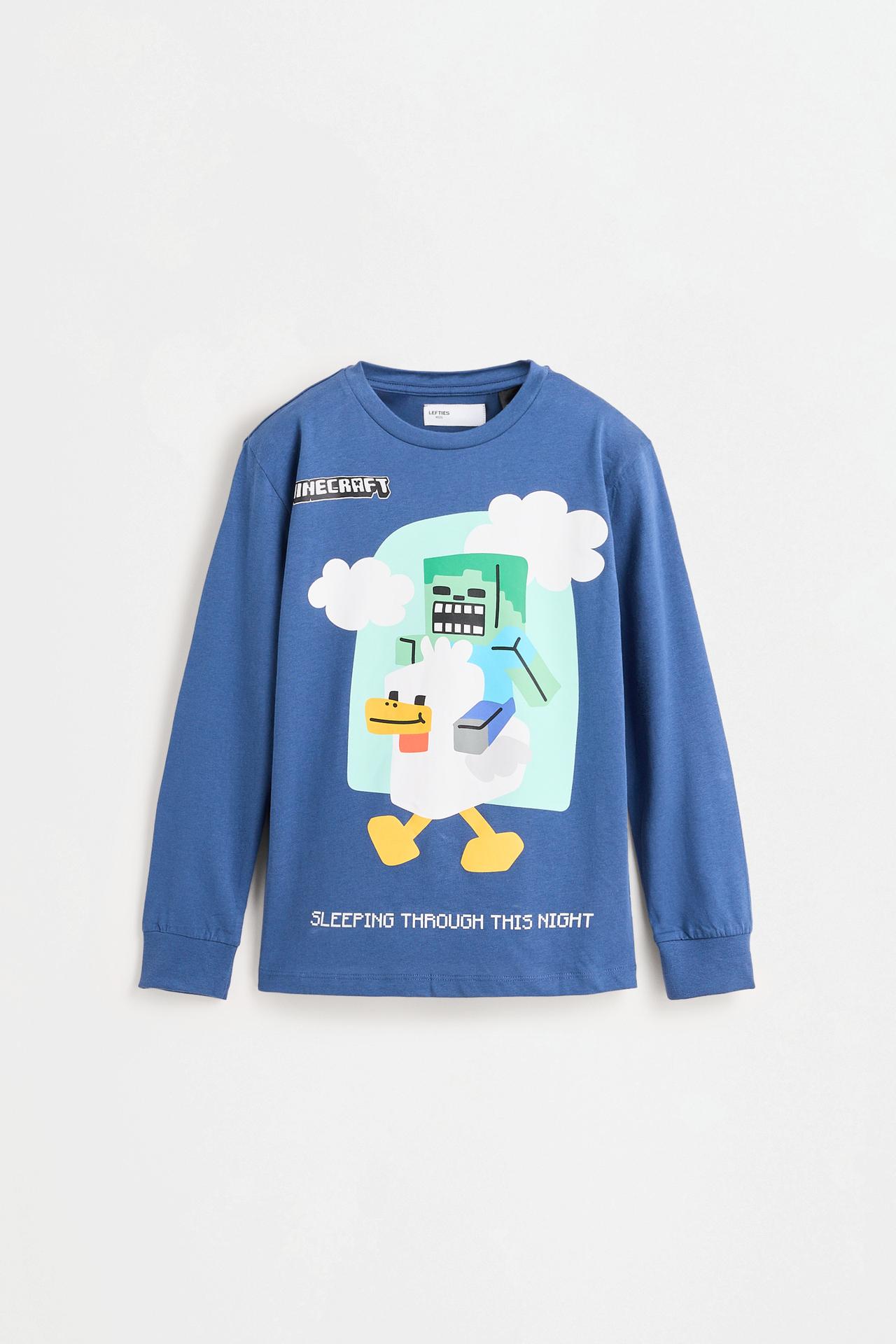 Minecraft long pyjamas with eye mask — BLUE
