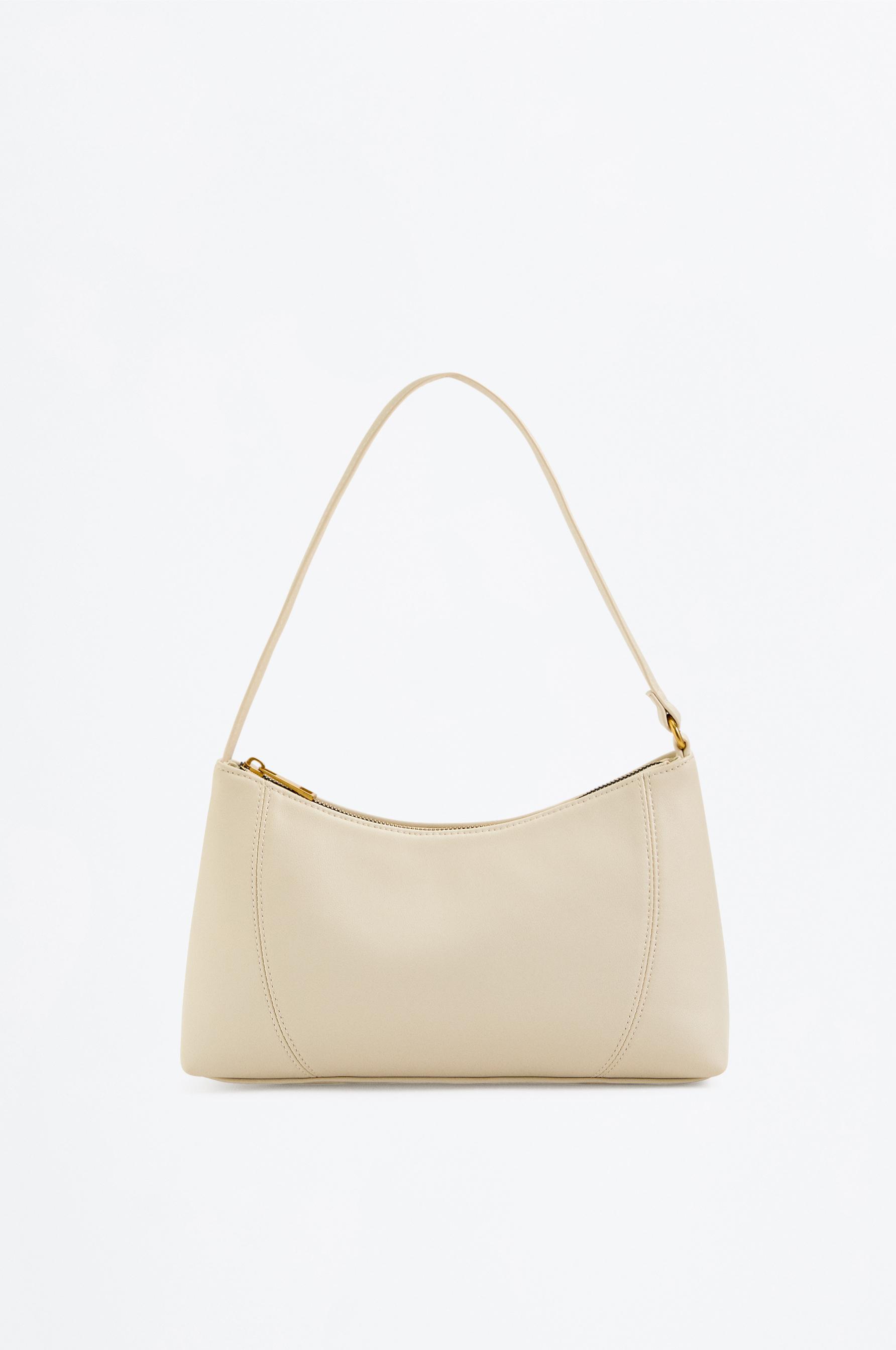 Textured shoulder bag — ECRU