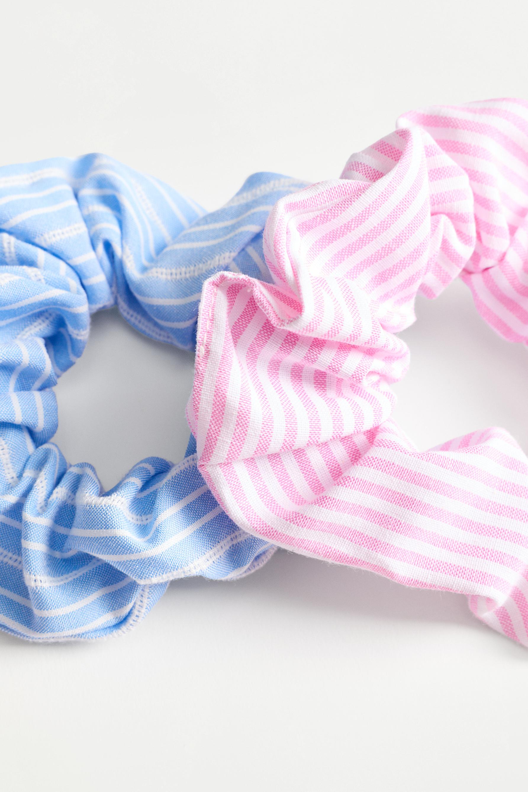 Striped Headband and Scrunchies (3-piece set) — BLUE