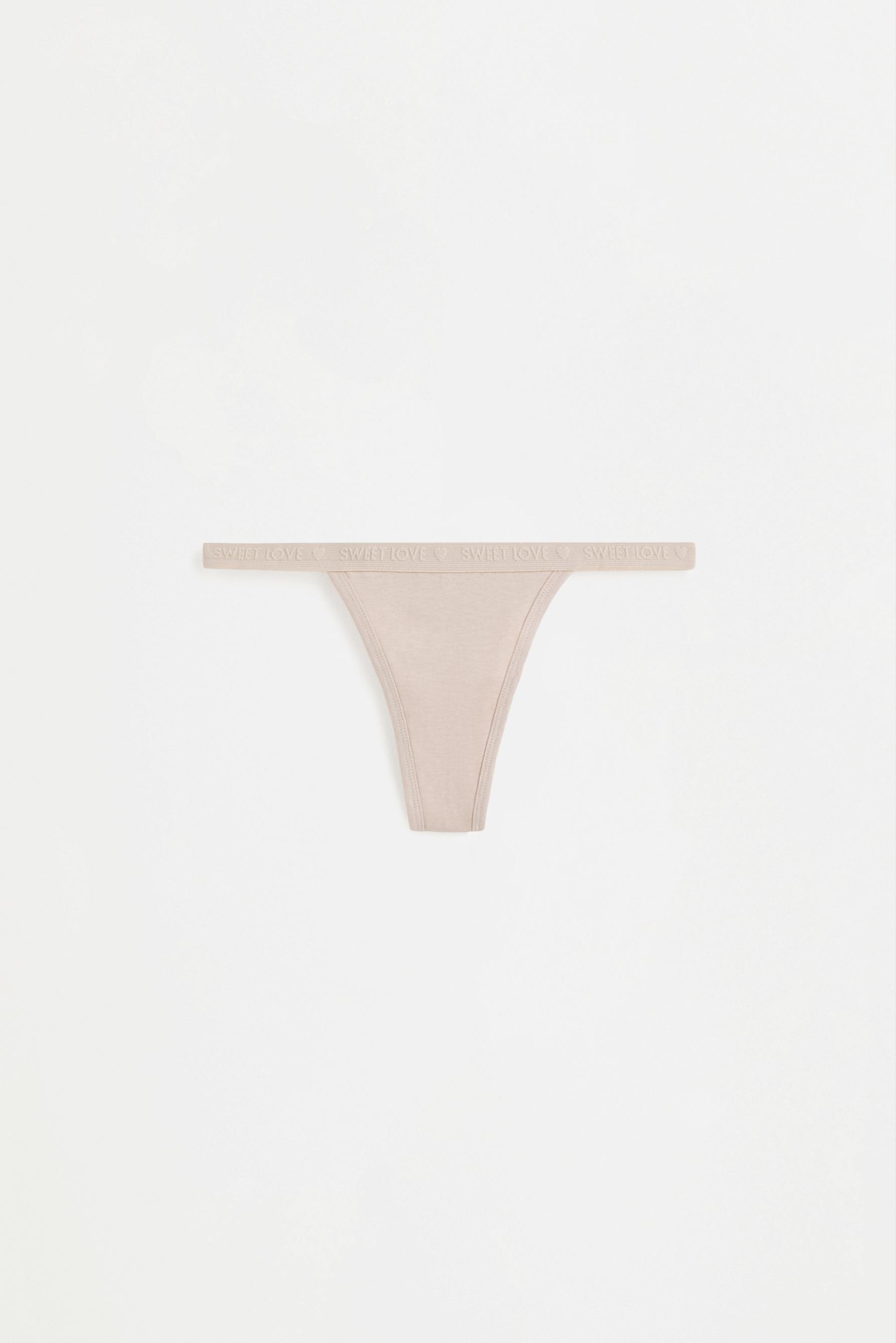 4-pack of cotton thongs — BROWN