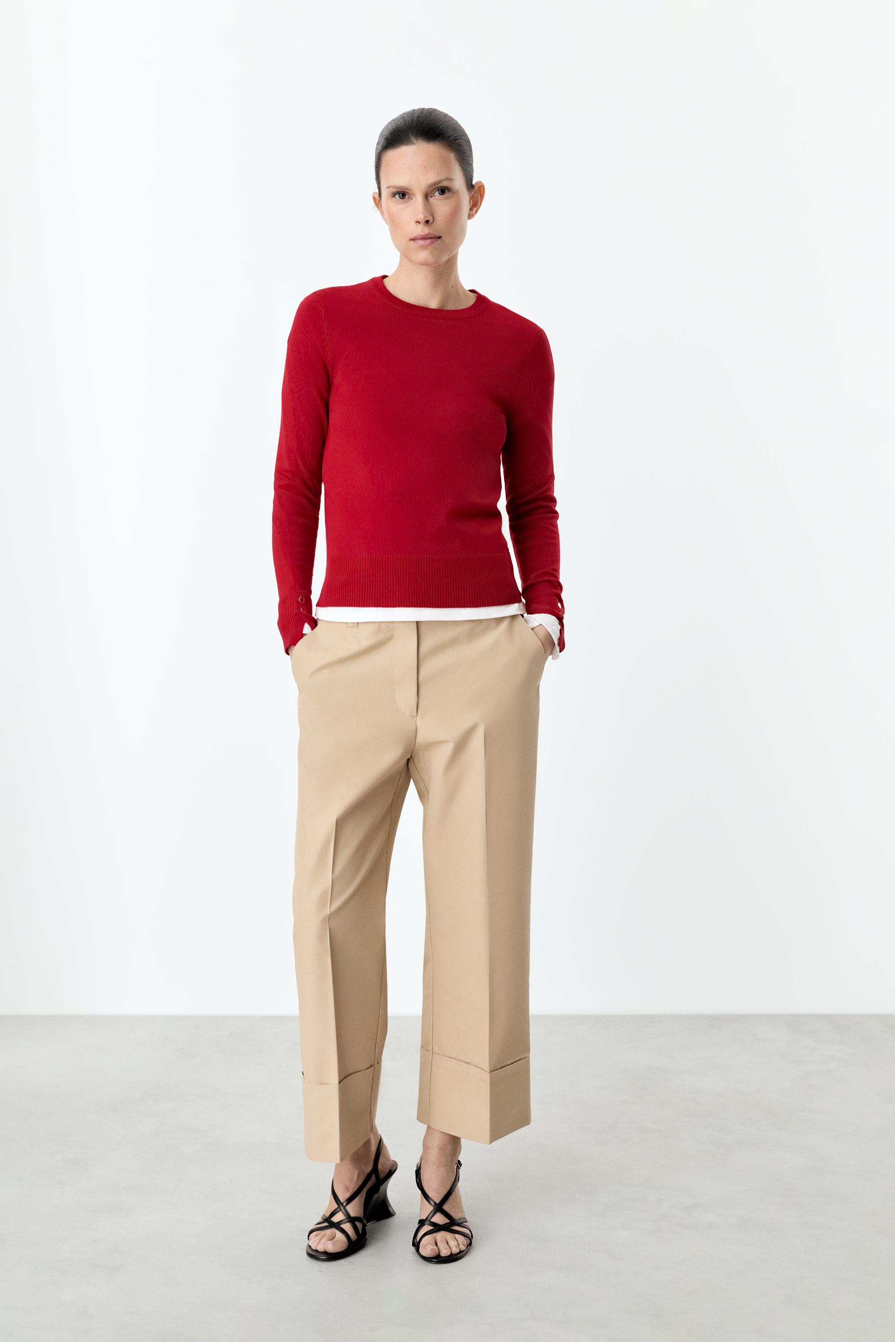 Jersey cuello redondo botones