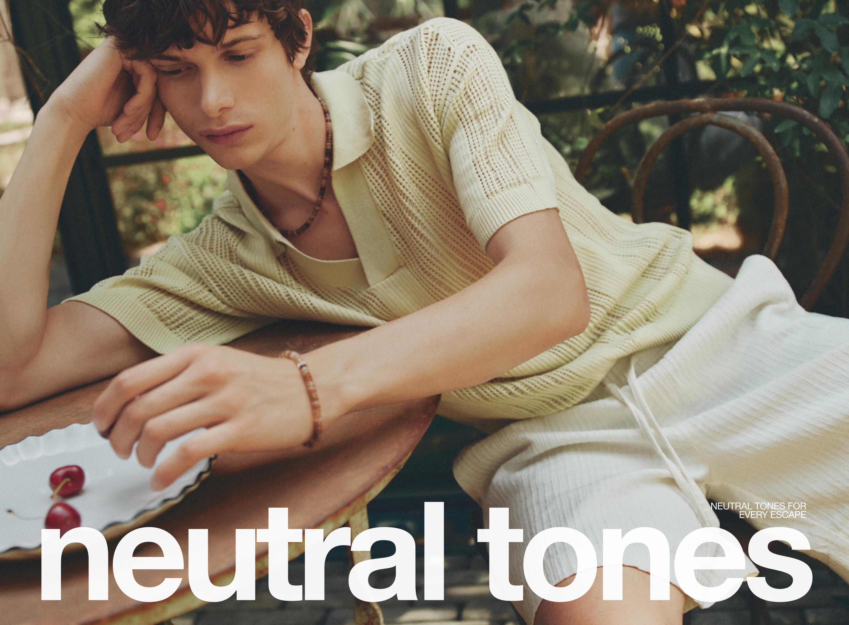 Cutwork knit polo — PALE YELLOW