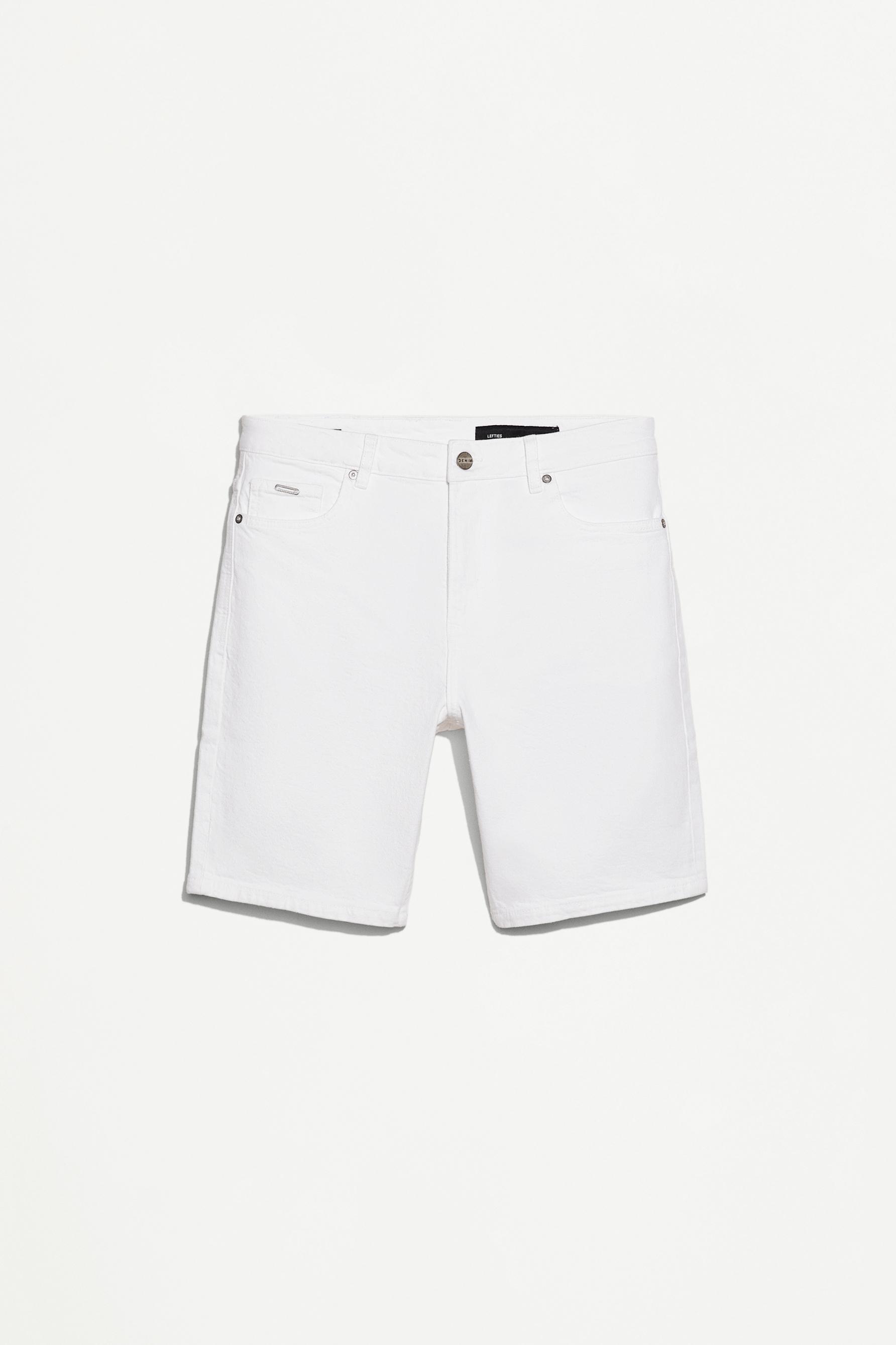 Slim denim Bermuda shorts — WHITE