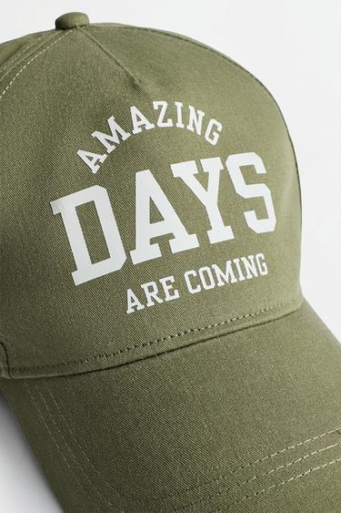 Text print cap — GREENISH BLUE 2