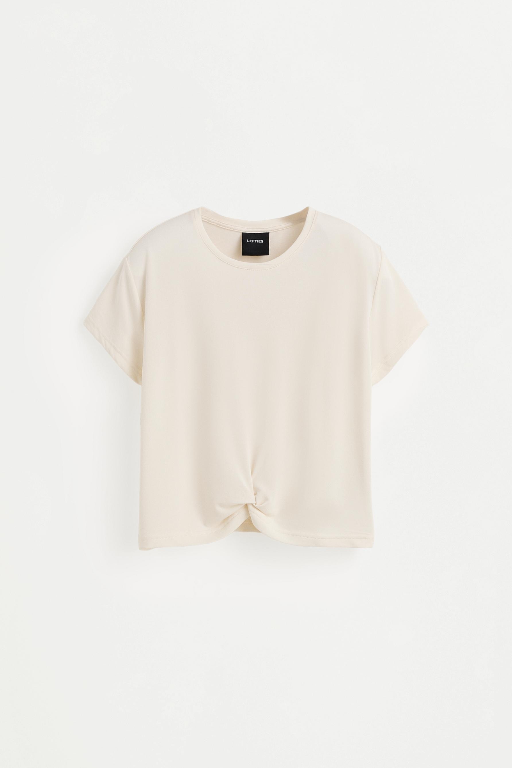 Flowing gathered T-shirt — OFF WHITE