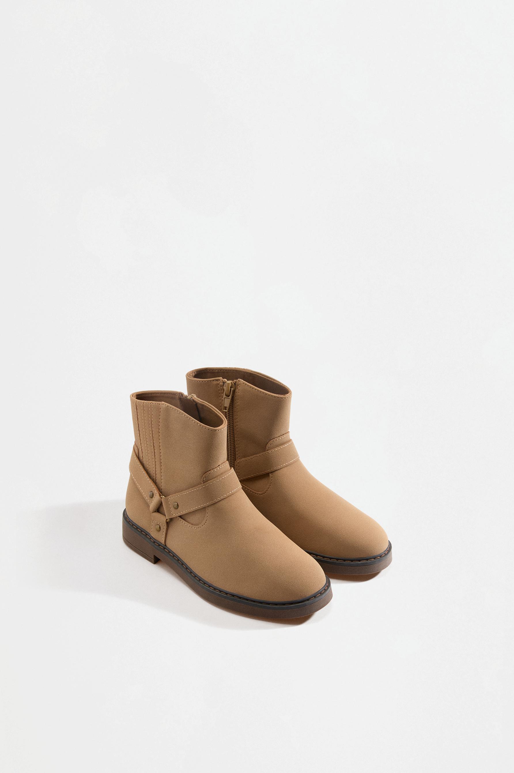 split suede ankle boots — BROWN