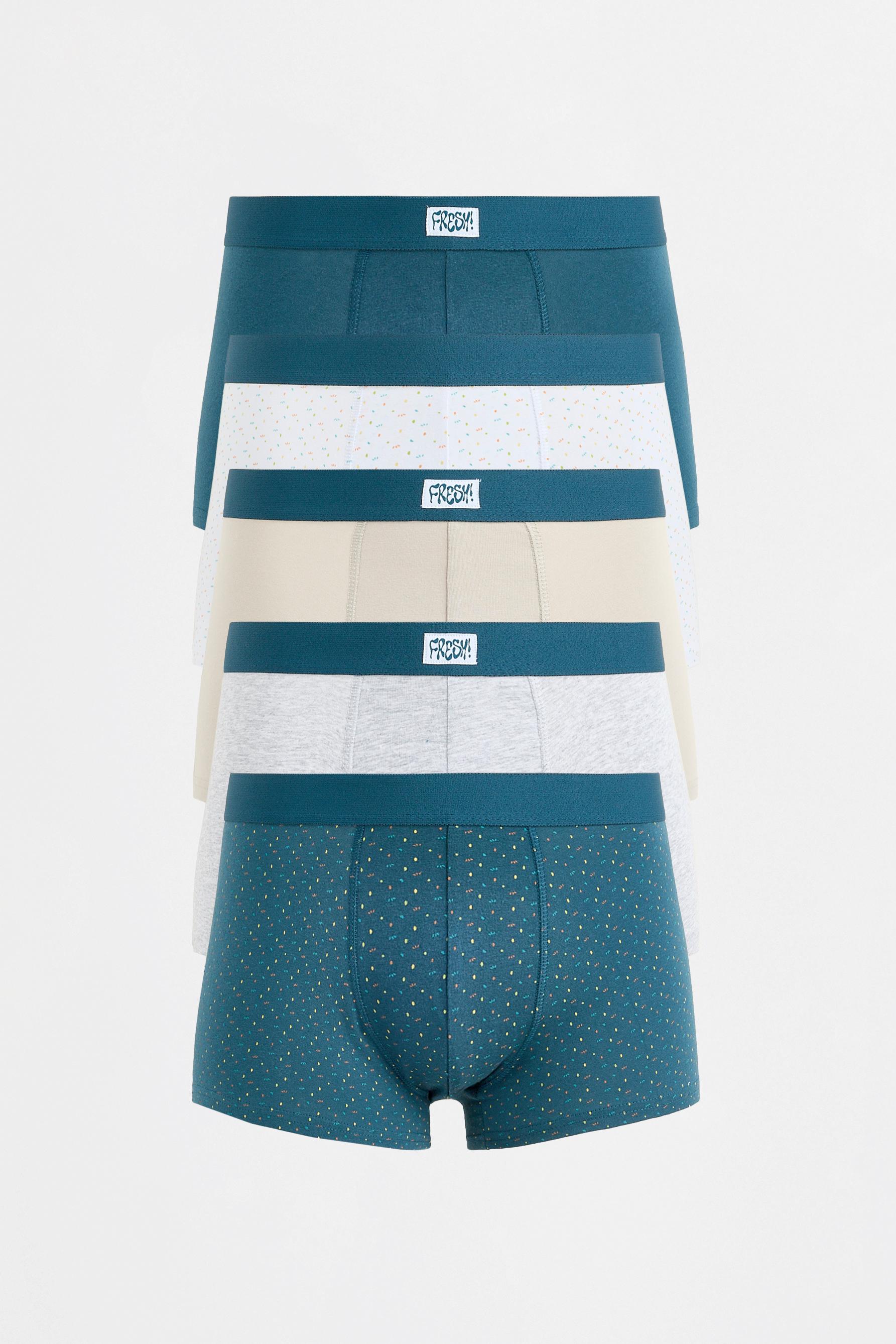 Assorted Boxers (5-Pack) — NAVY/WHITE