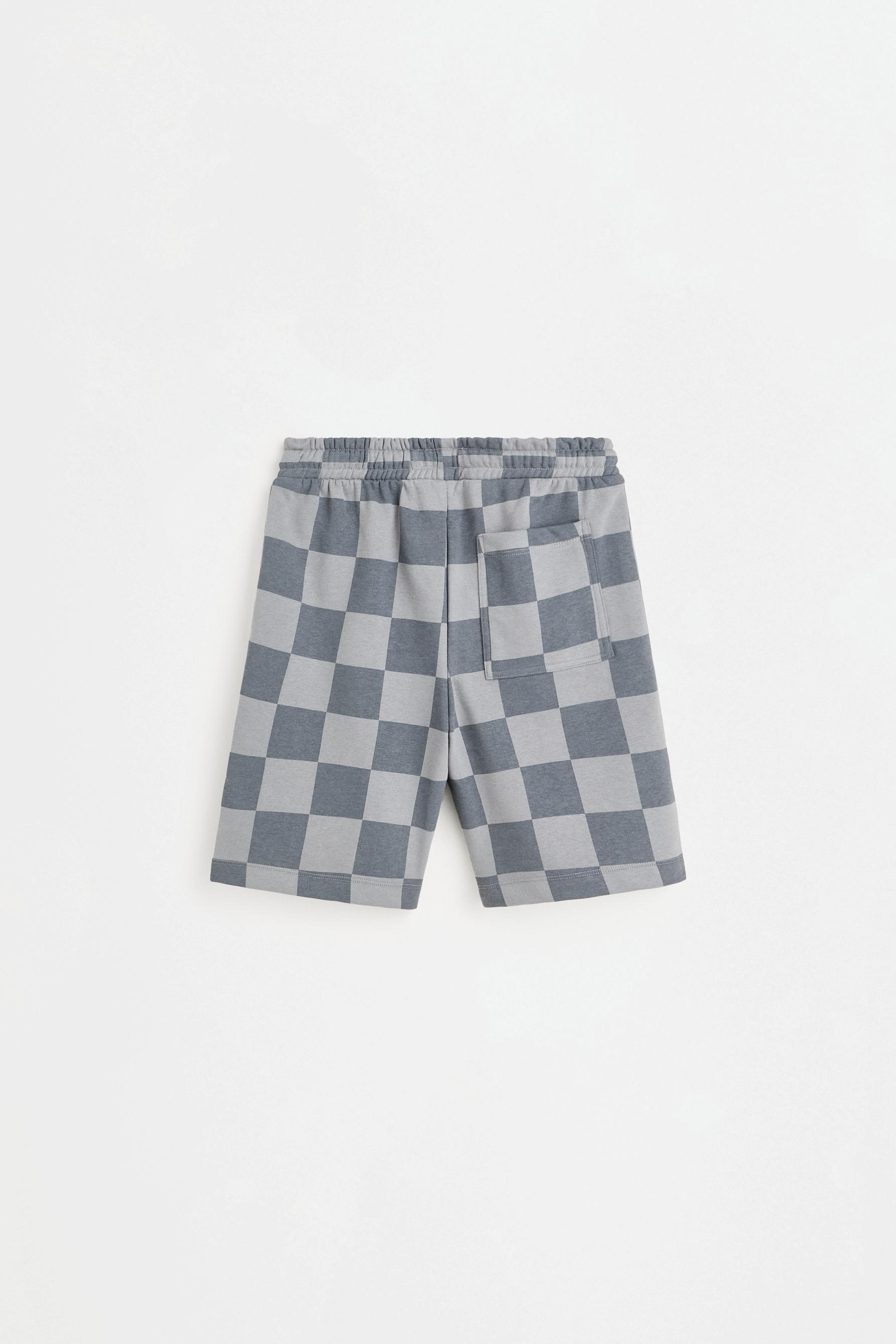 Checked jogger Bermuda shorts — CHARCOAL GREY