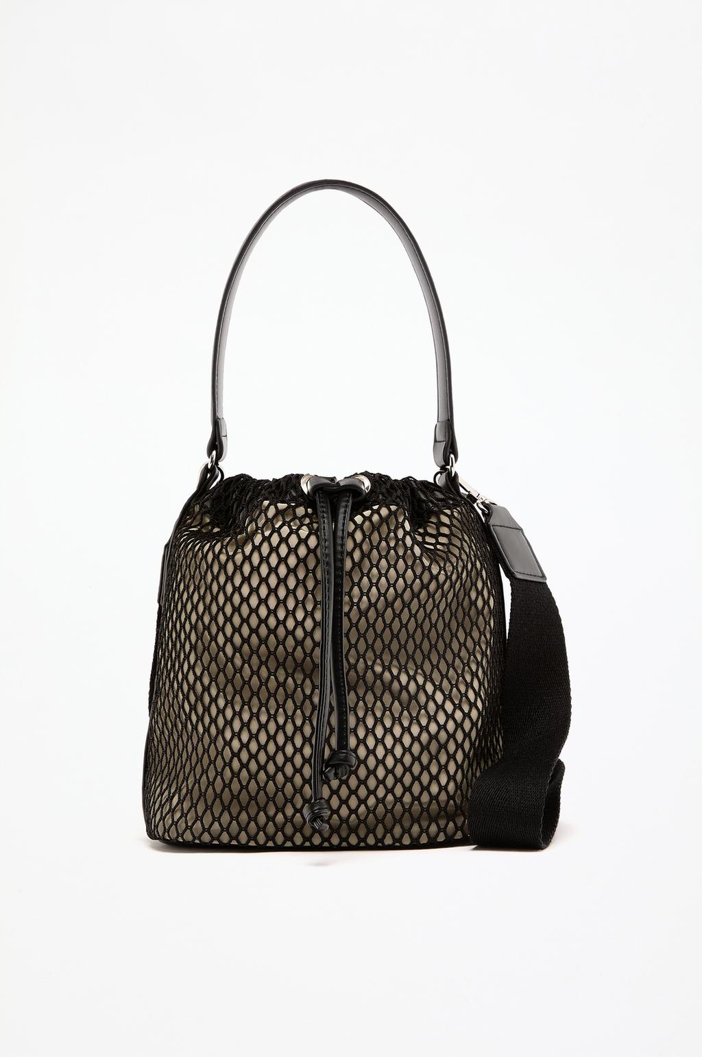 Mesh bucket bag with double handle