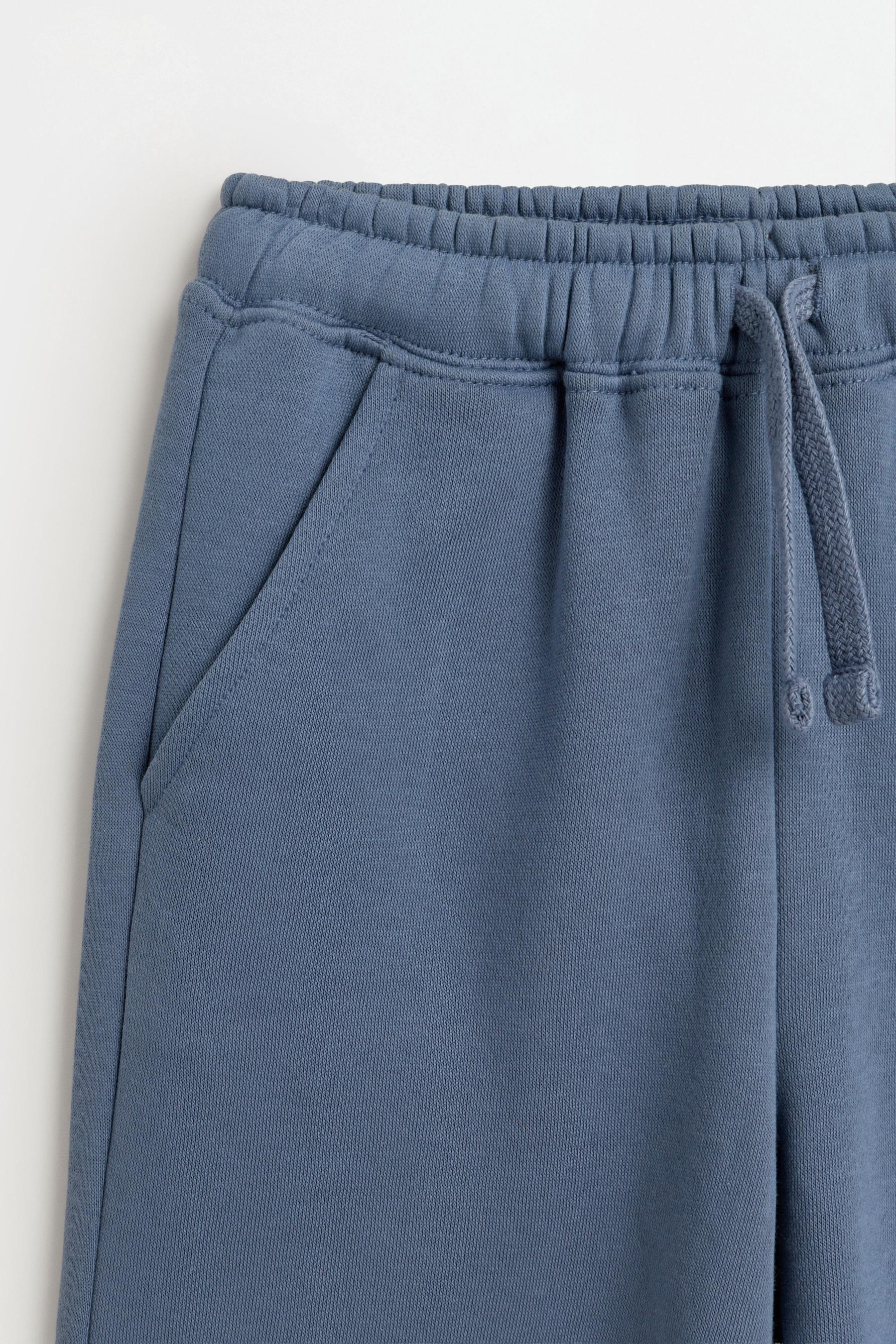 Star print plush culottes — STEEL BLUE